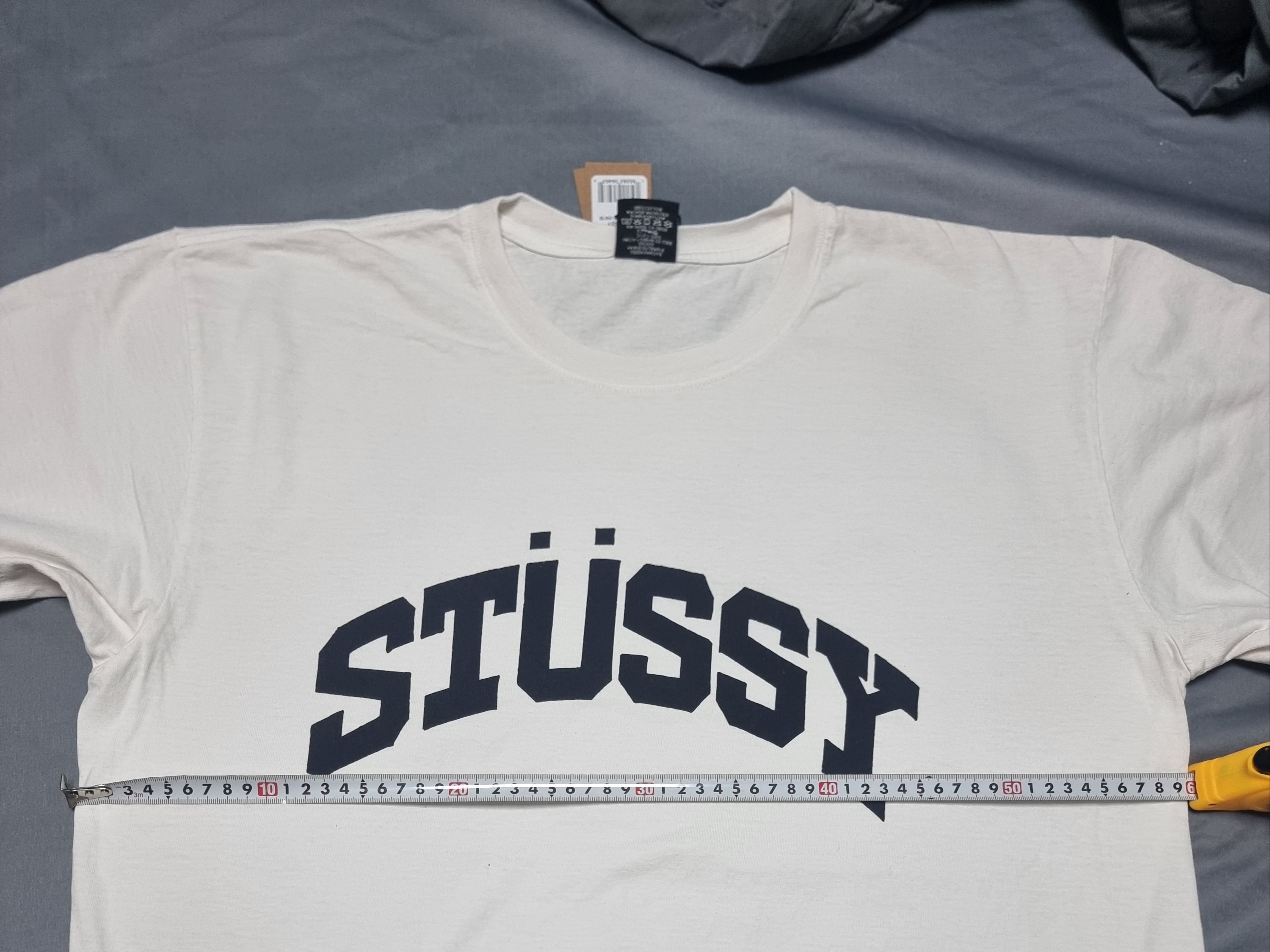 Stussy Block Sport Pigment Dyed T-Shirt Natural 착용 스타일 - 3