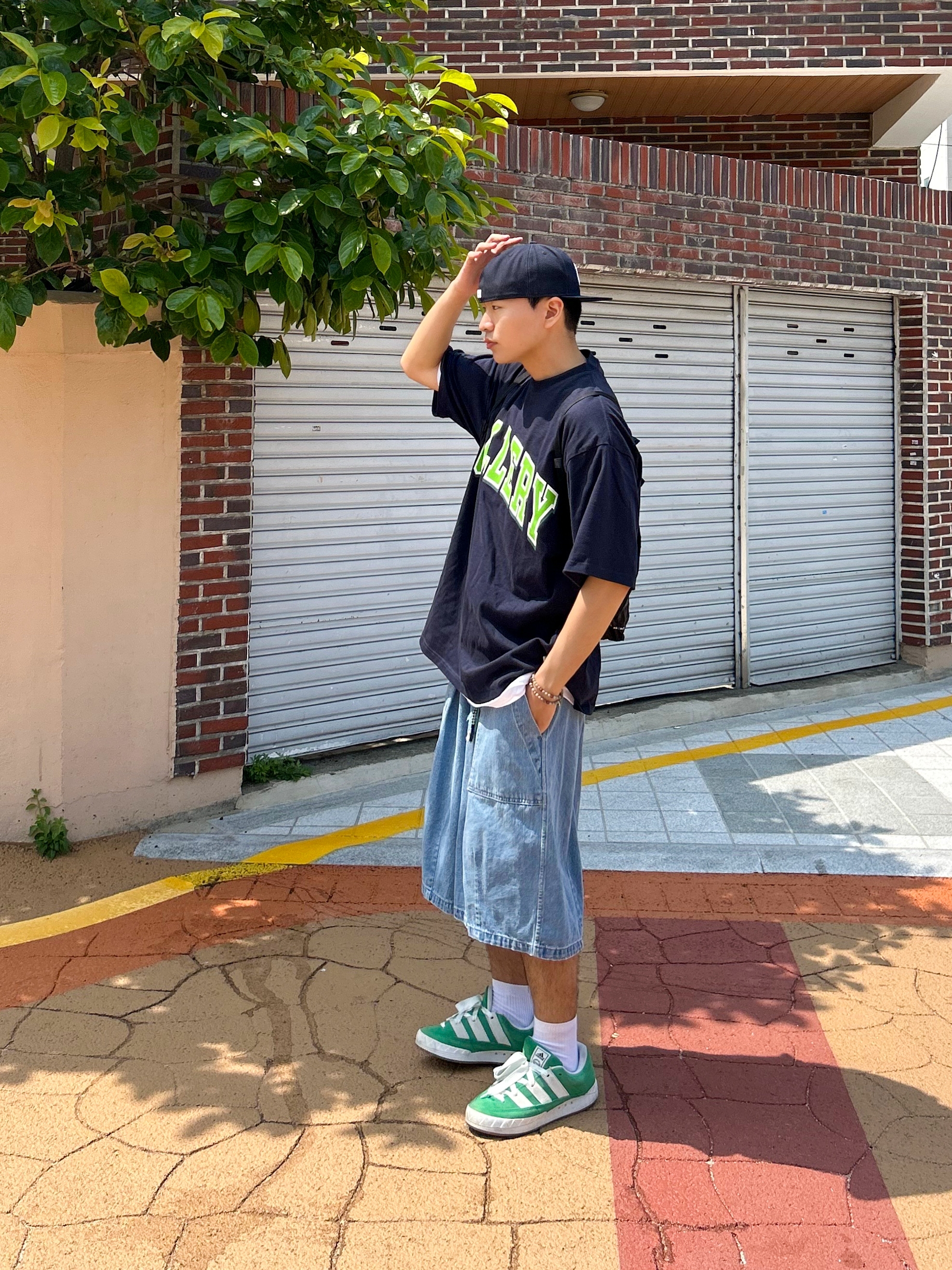 Adidas Adimatic Green 착용 스타일 - 3