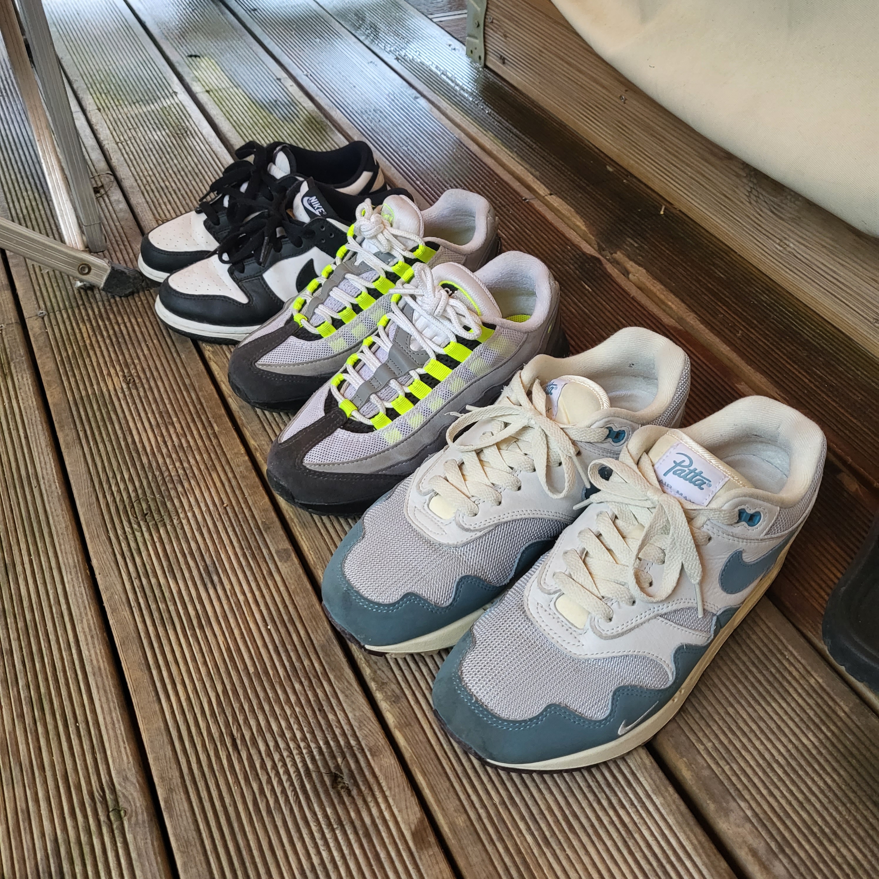 (PS) Nike Dunk Low Black, Nike Air Max 95 OG Neon Yellow 2020 착용 스타일