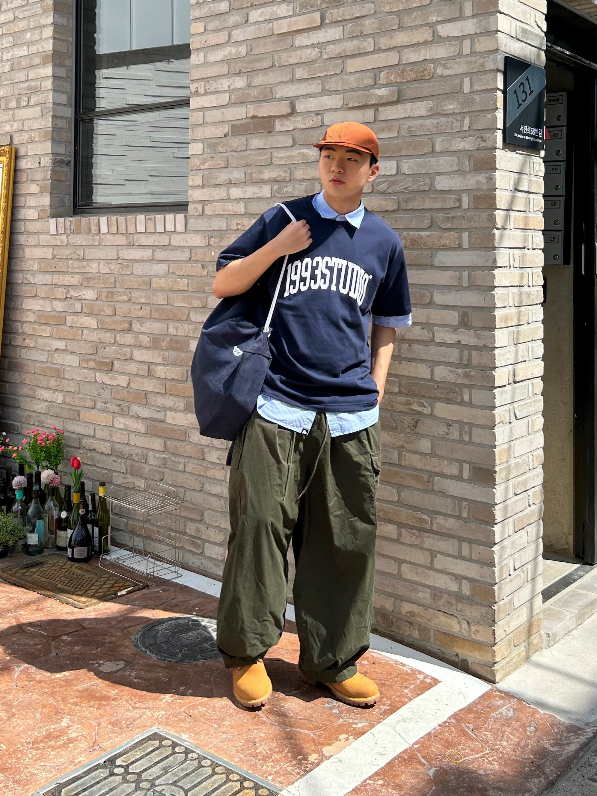 Timberland x Comme des Garcons Shirt x Supreme 6 Inch Boot Wheat - Medium 착용 스타일 - 5