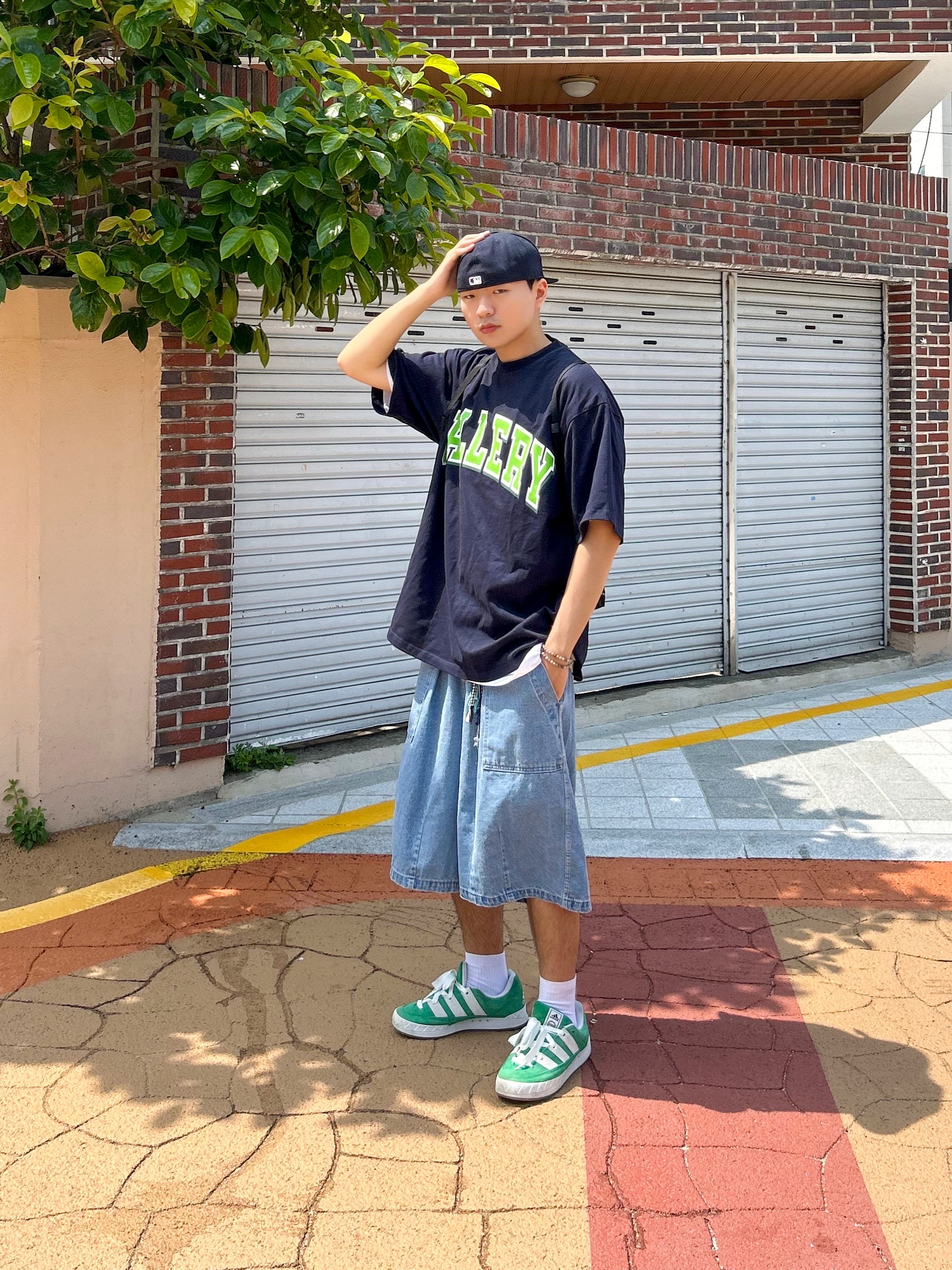 Adidas Adimatic Green 착용 스타일 - 4