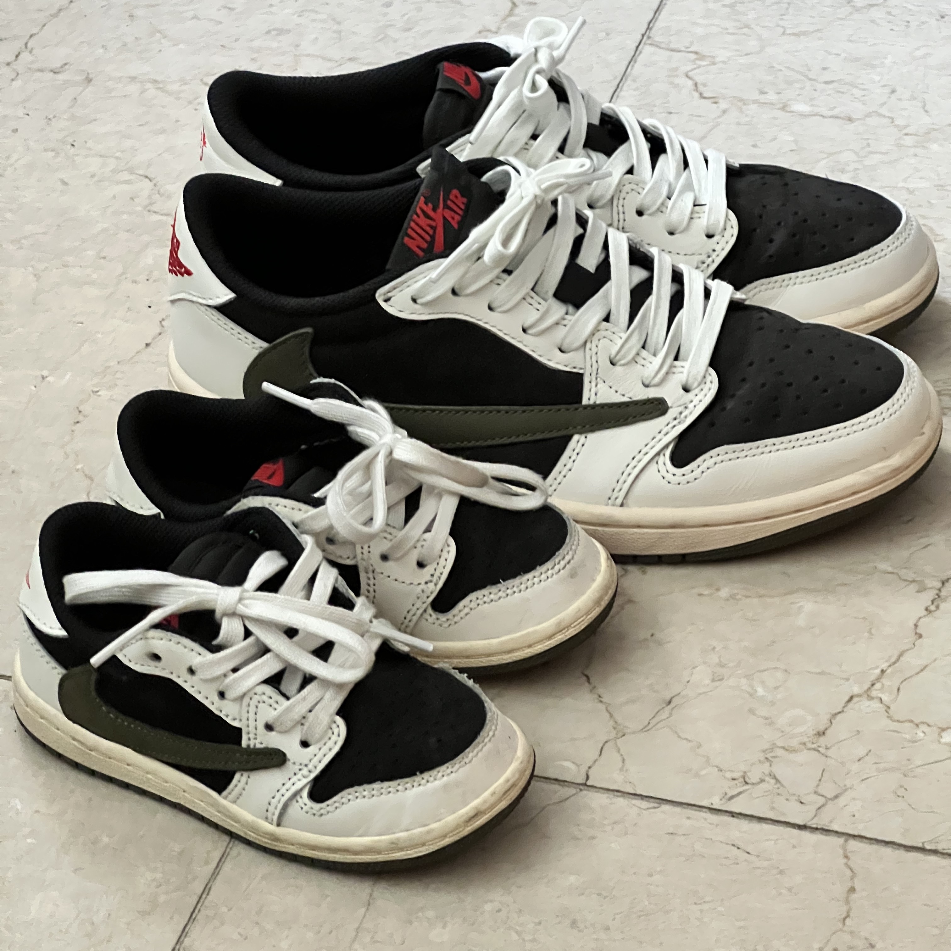(W) Jordan 1 x Travis Scott Retro Low OG SP Medium Olive, (TD) Jordan 1 x Travis Scott Retro Low OG SP Medium Olive 착용 스타일