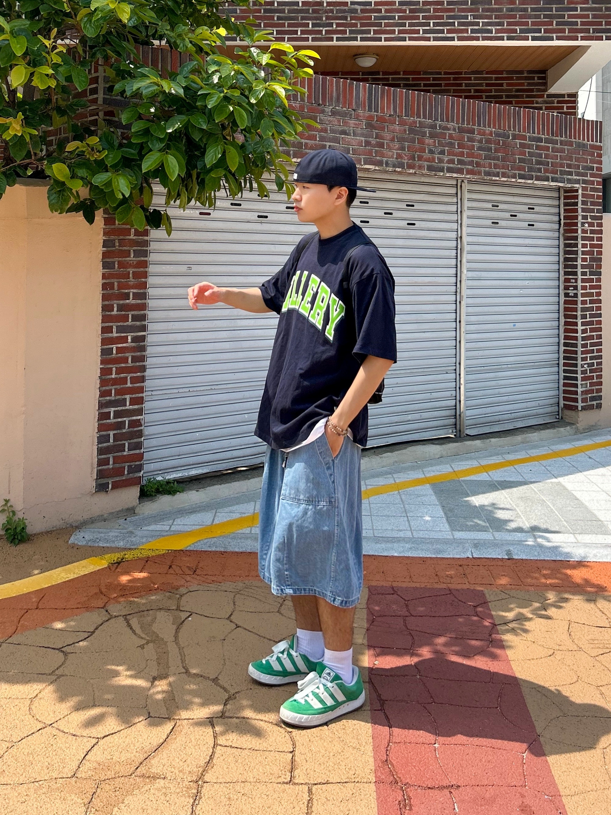 Adidas Adimatic Green 착용 스타일 - 2