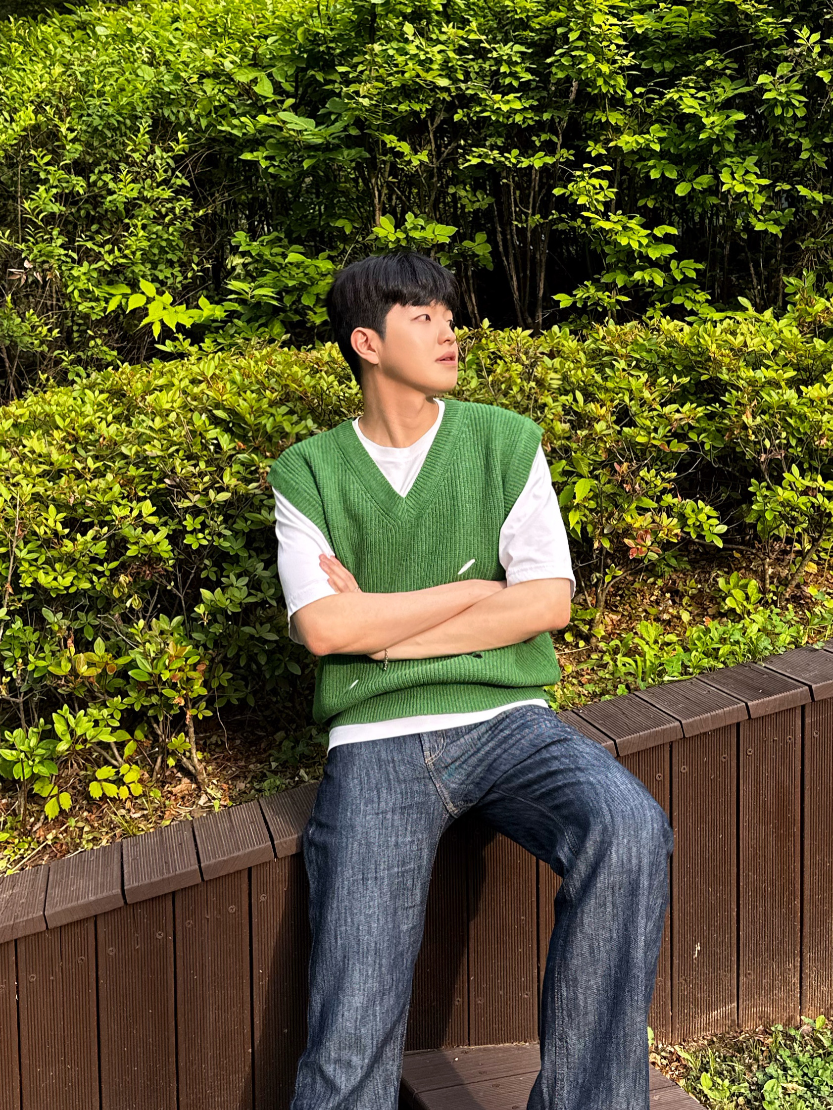 아페쎄 다니엘라 쇼핑백 인디고 착용 스타일 - 2