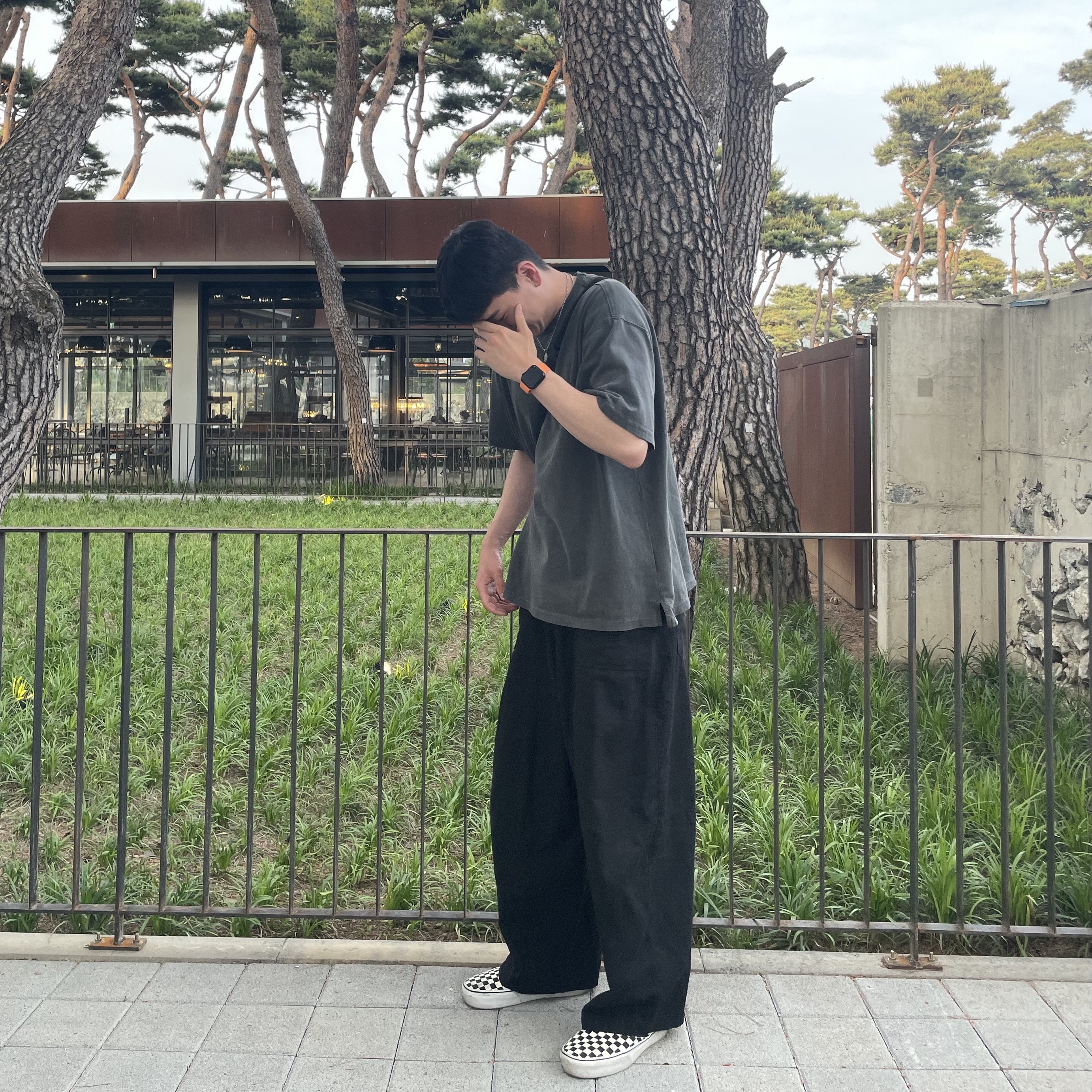 Vans Classic Slip-On Platform Checkerboard 착용 스타일