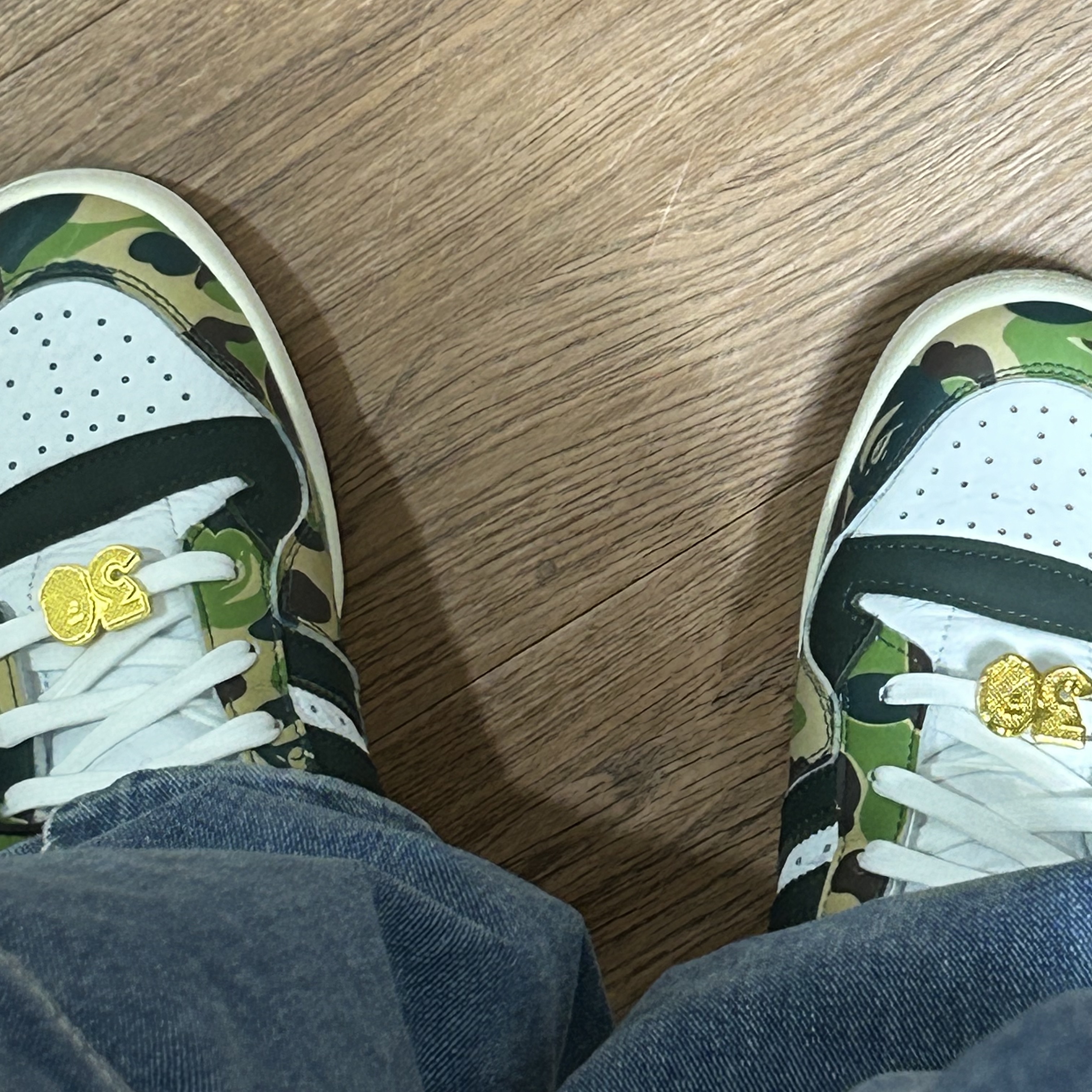 Adidas x BAPE Forum 84 Low Green Camo 착용 스타일