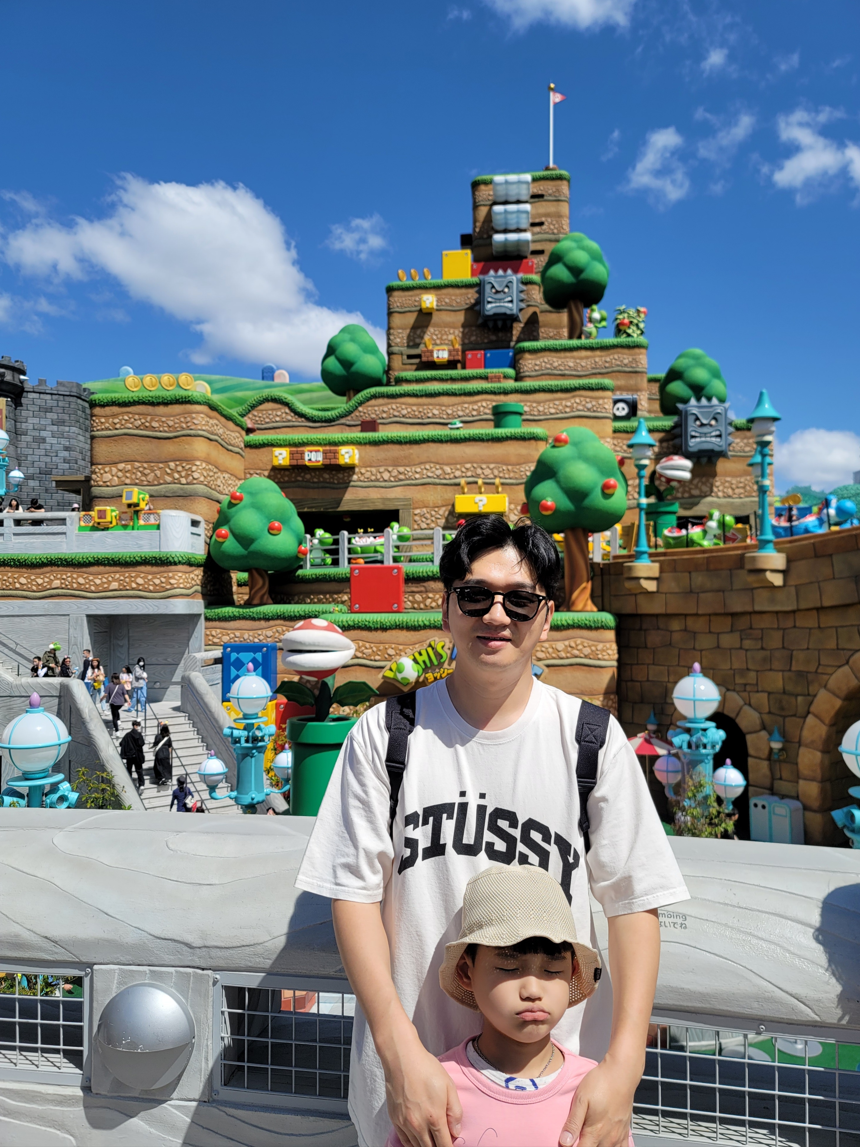 Stussy Block Sport Pigment Dyed T-Shirt Natural, Stussy Big Stock Nylon Shorts Black 착용 스타일 - 2