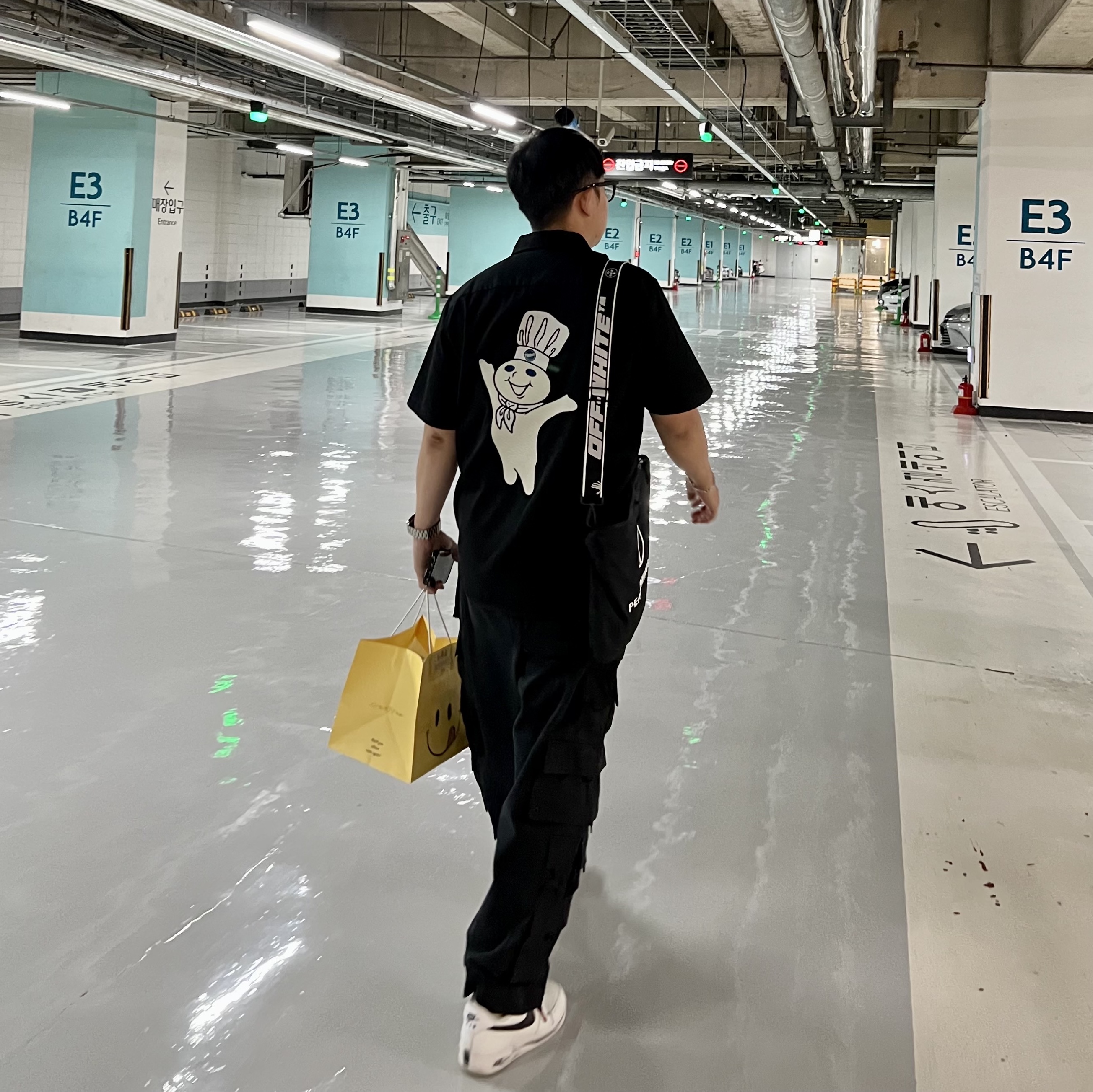 Supreme Doughboy S/S Work Shirt Black - 22FW, Nike x Peaceminusone Wide Pants Black (DR0096-010) 착용 스타일