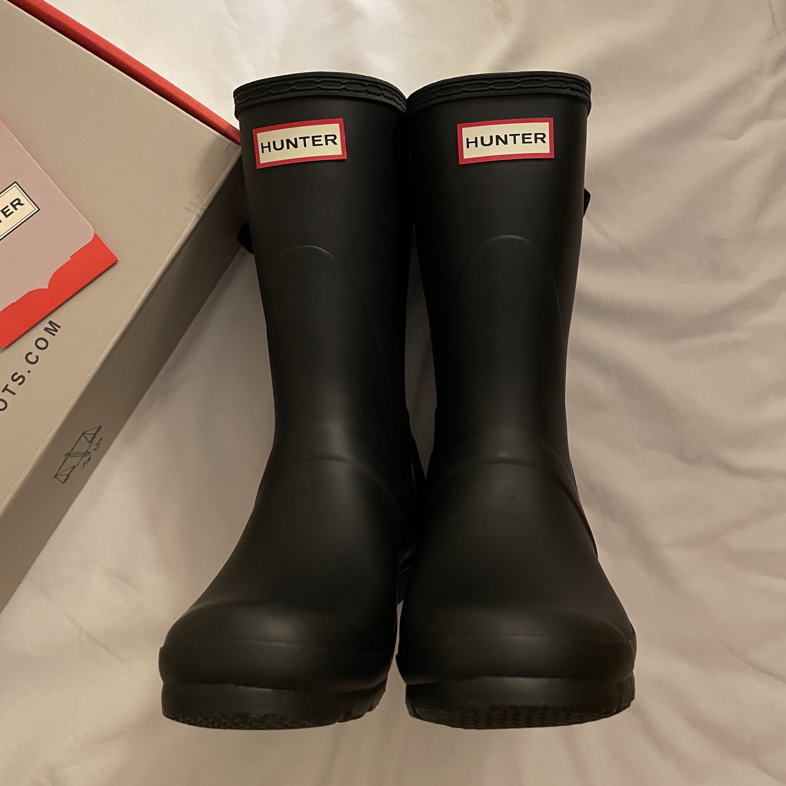 (W) Hunter Original Back Adjustable Short Wellington Boots Black 착용 스타일