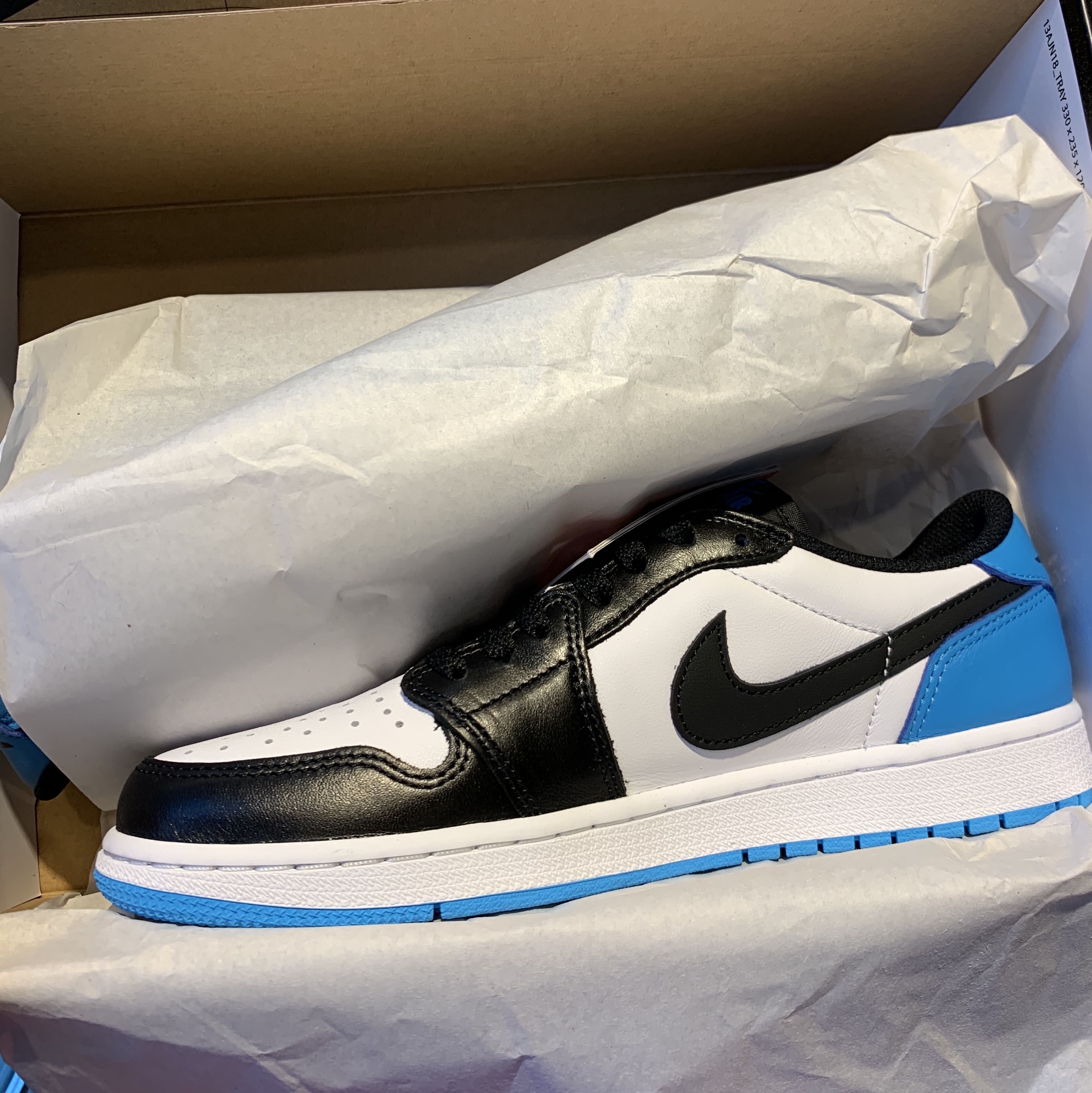 Jordan 1 Retro Low OG Black and Dark Powder Blue 착용 스타일
