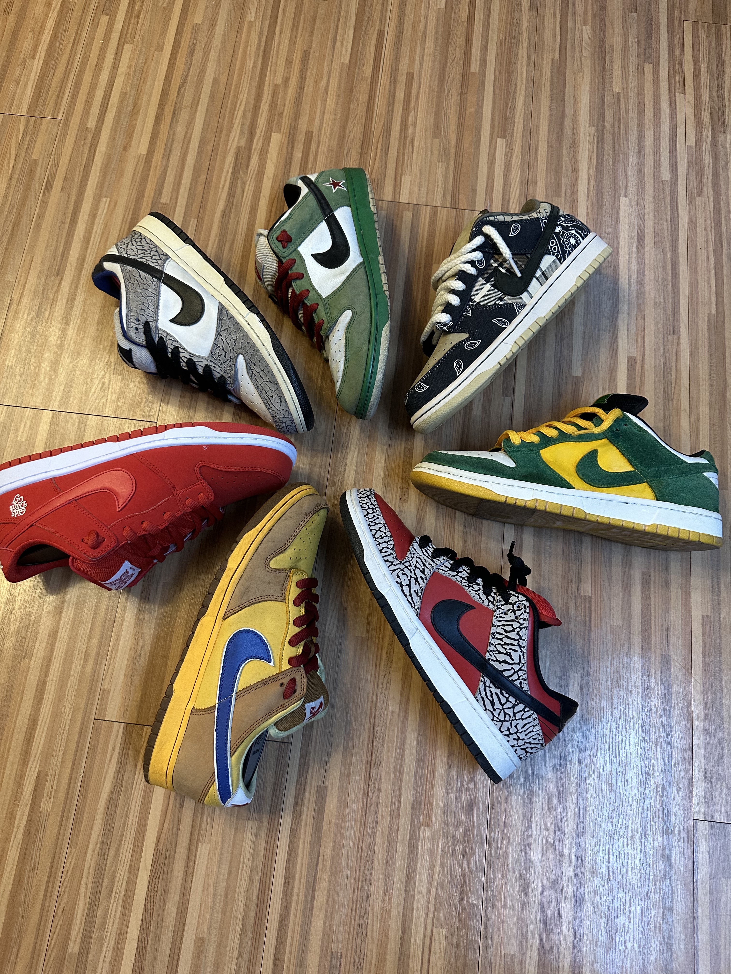 Nike x Supreme Dunk Low Pro SB White Cement 2002, Nike x Supreme SB Dunk Low Red Cement 2012 착용 스타일
