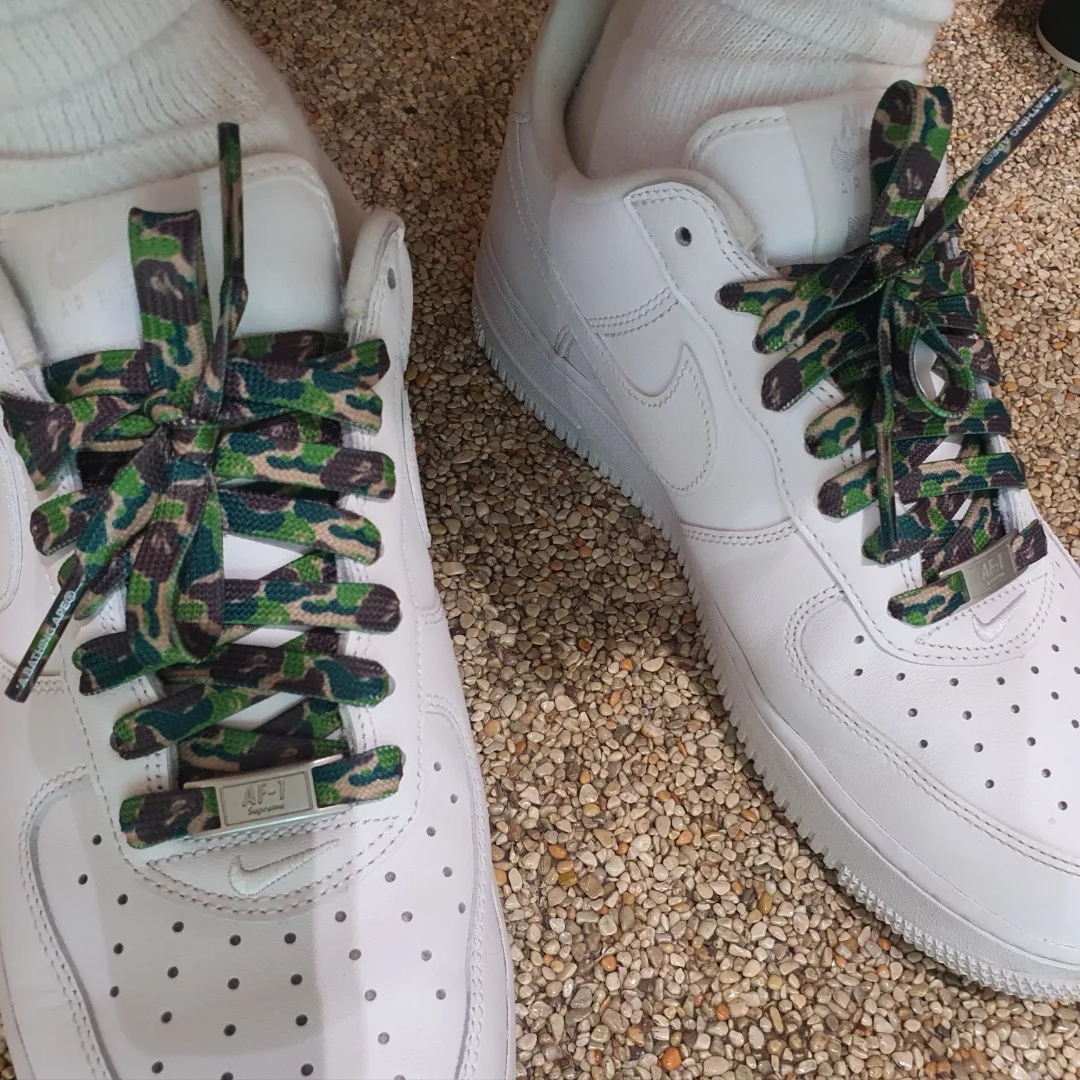 Adidas x BAPE Forum 84 Low Green Camo 착용 스타일 - 3