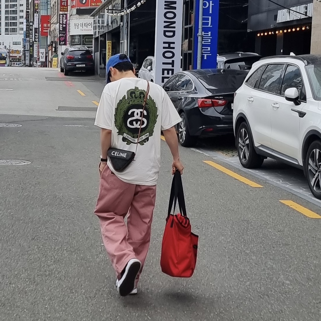 Maison Mihara Yasuhiro Peterson OG Sole Canvas Low Sneakers Black, Supreme Pigment Canvas S Logo 6-Panel Navy - 23SS 착용 스타일