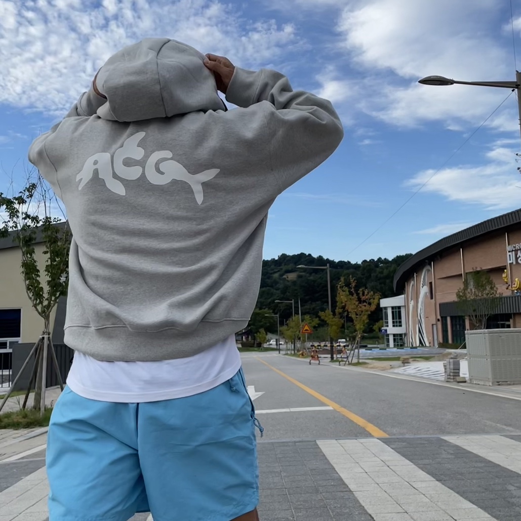 Nike NRG ACG GPX Dolphin Hoodie Grey - Asia, Nike ACG Woven Shorts Blue gale - Asia 착용 스타일