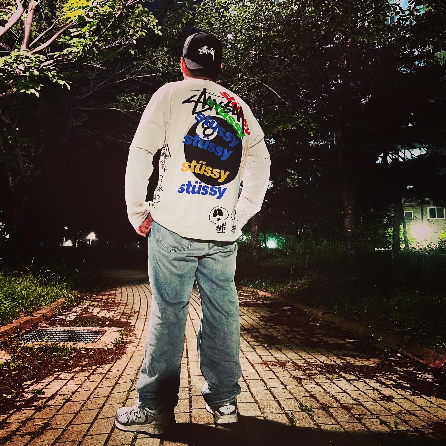 Stussy Test Strike Pigment Dyed T-Shirt Natural 착용 스타일 - 1
