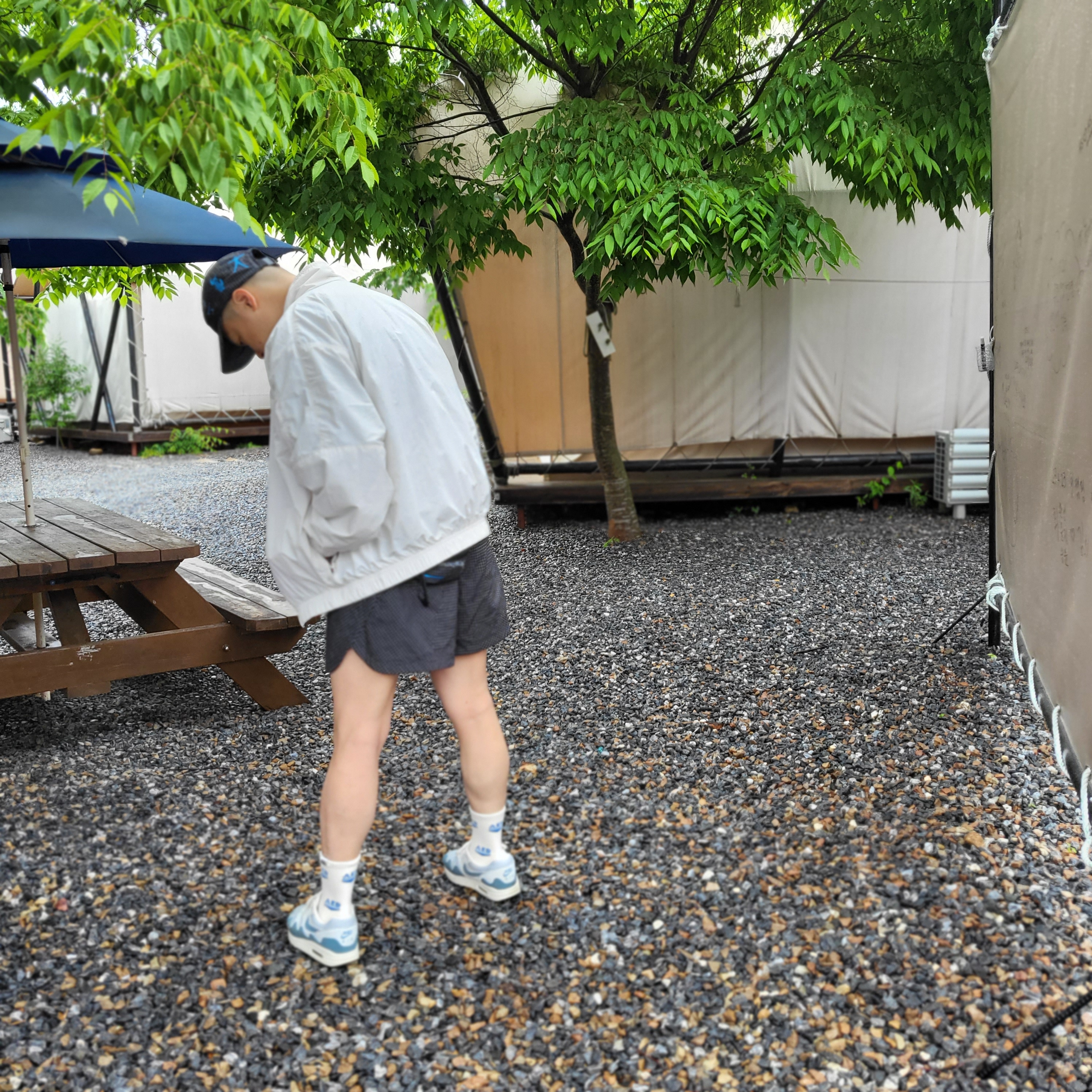 Nike x Off-White NRG Woven Shorts Black - Asia, Nike x Off-White NRG Hat Black 착용 스타일 - 3