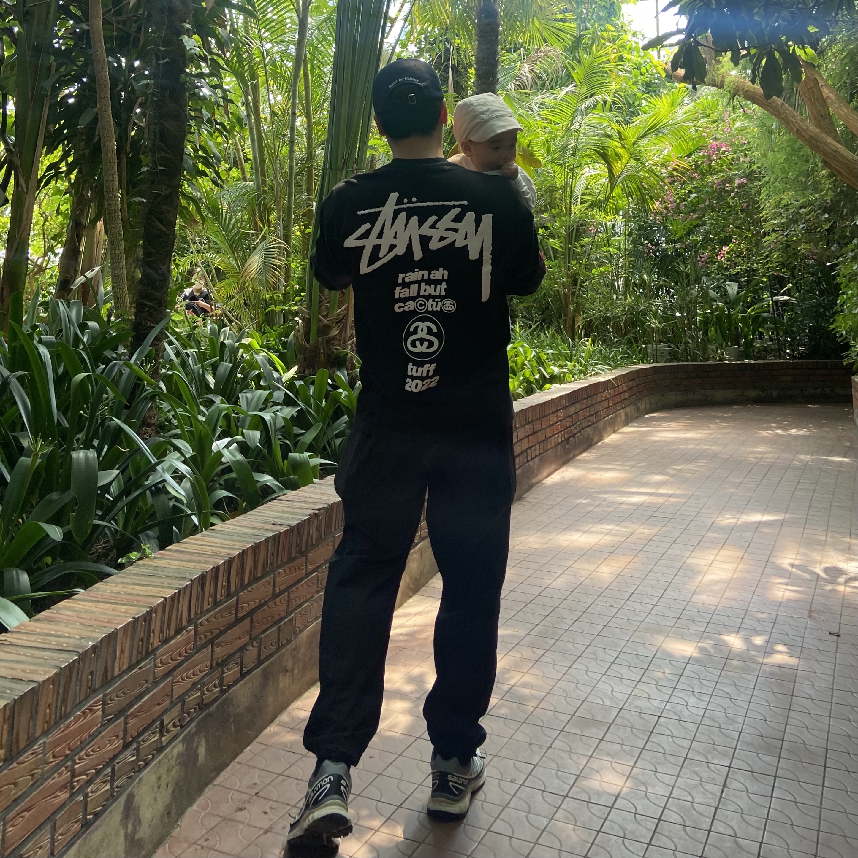 Stussy x Cactus Plant Flea Market Sport LS T-Shirt Black, Salomon XT-6 Recut Phantom Vanilla Ice 착용 스타일