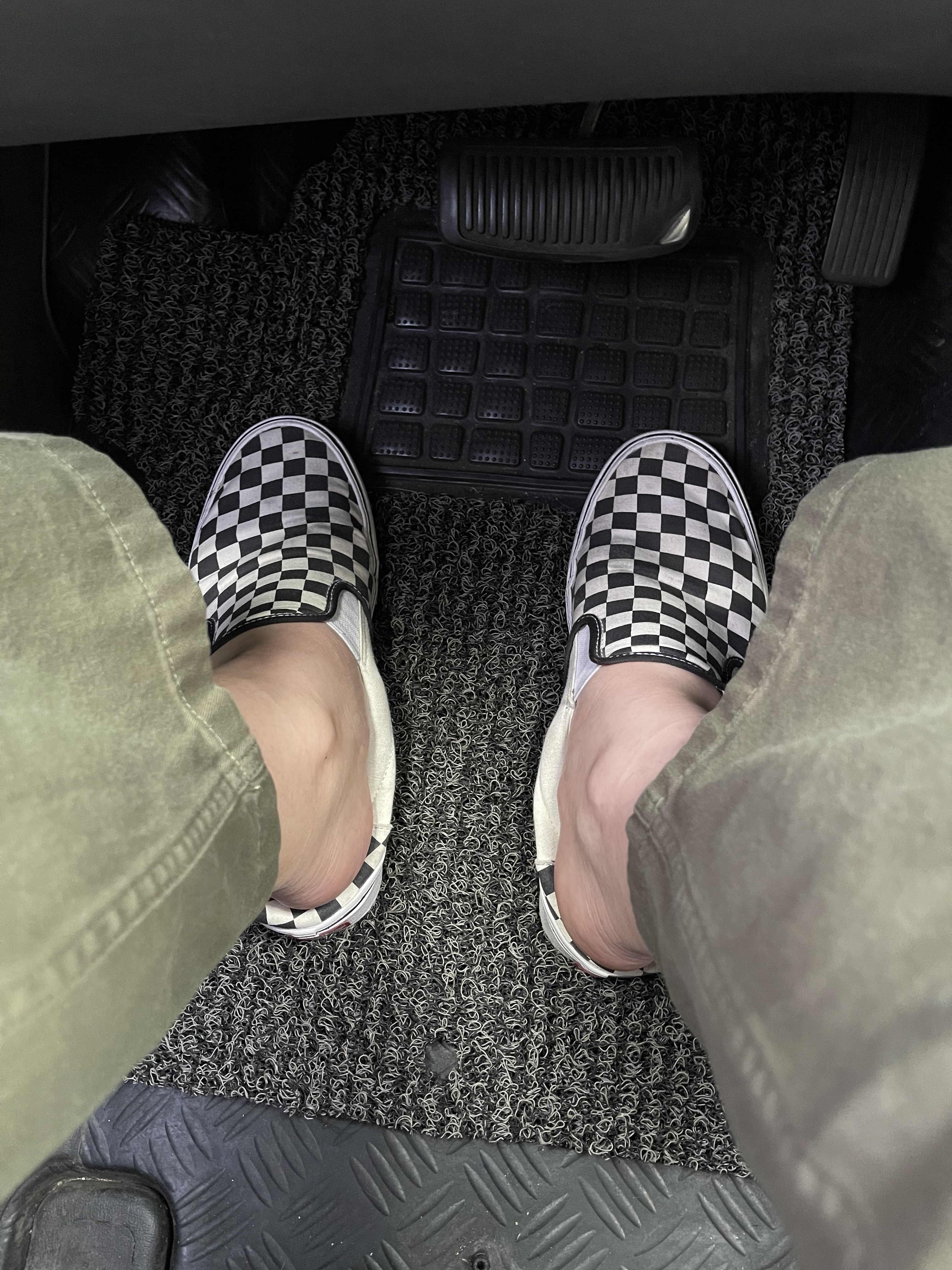 Stone Island 115WN Old Treatment Overshirt Black - 23SS, Vans Slip-On Checkerboard 착용 스타일 - 2