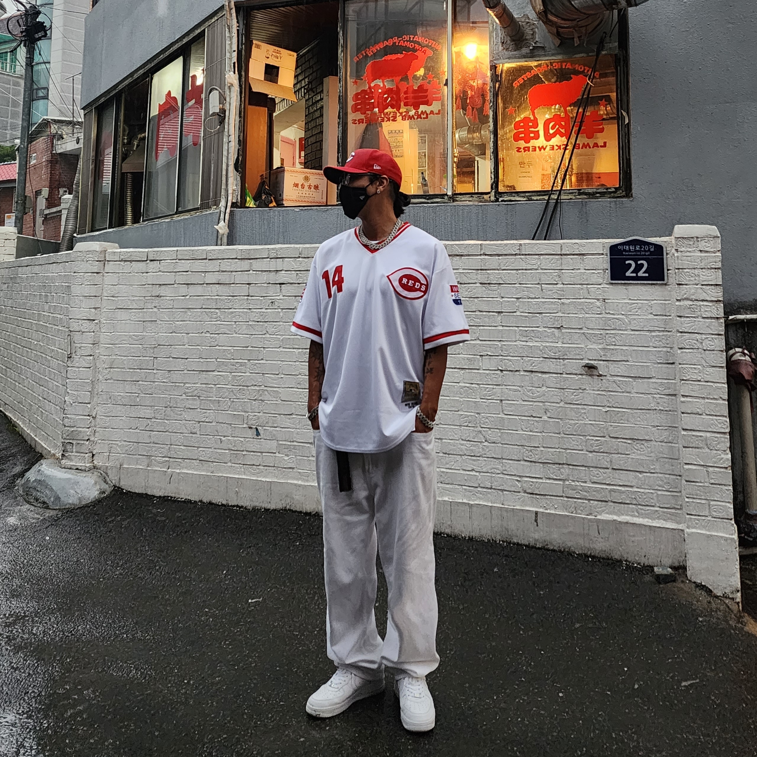 Nike x Supreme Air Force 1 Low White 착용 스타일
