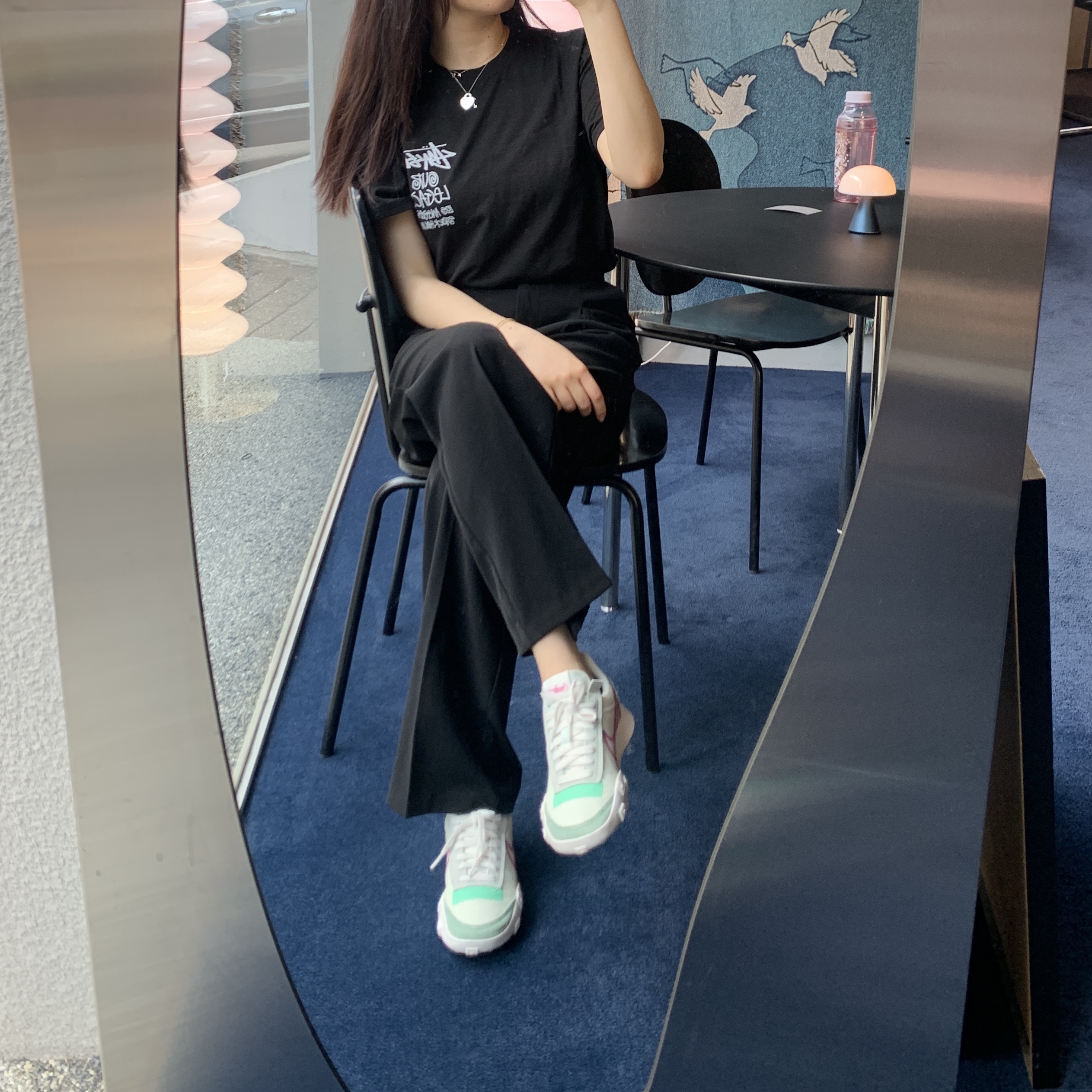 Stussy x Our Legacy Surfman T-Shirt Black - 21SS, Tiffany & Co. Return To Tiffany Lovestruck Heart Tag Pandant Silver 착용 스타일 - 1