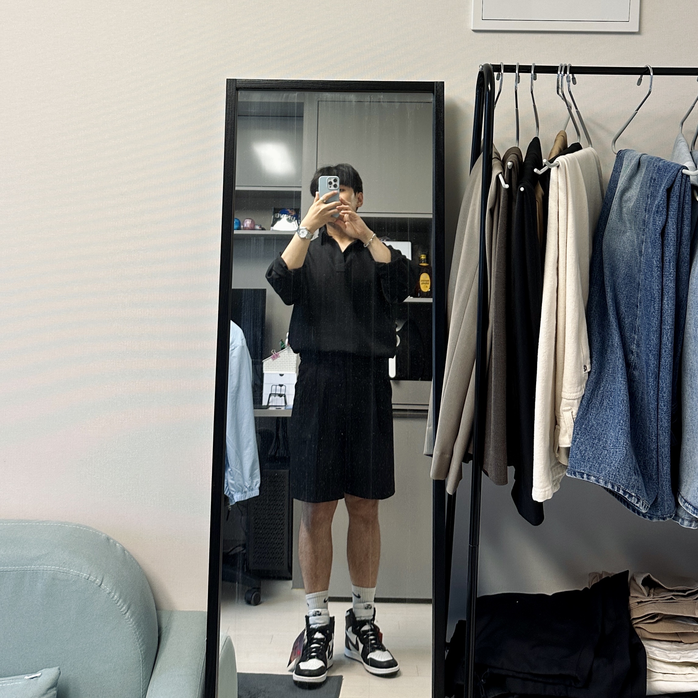 조던 1 하이 85 블랙 화이트 착용 스타일