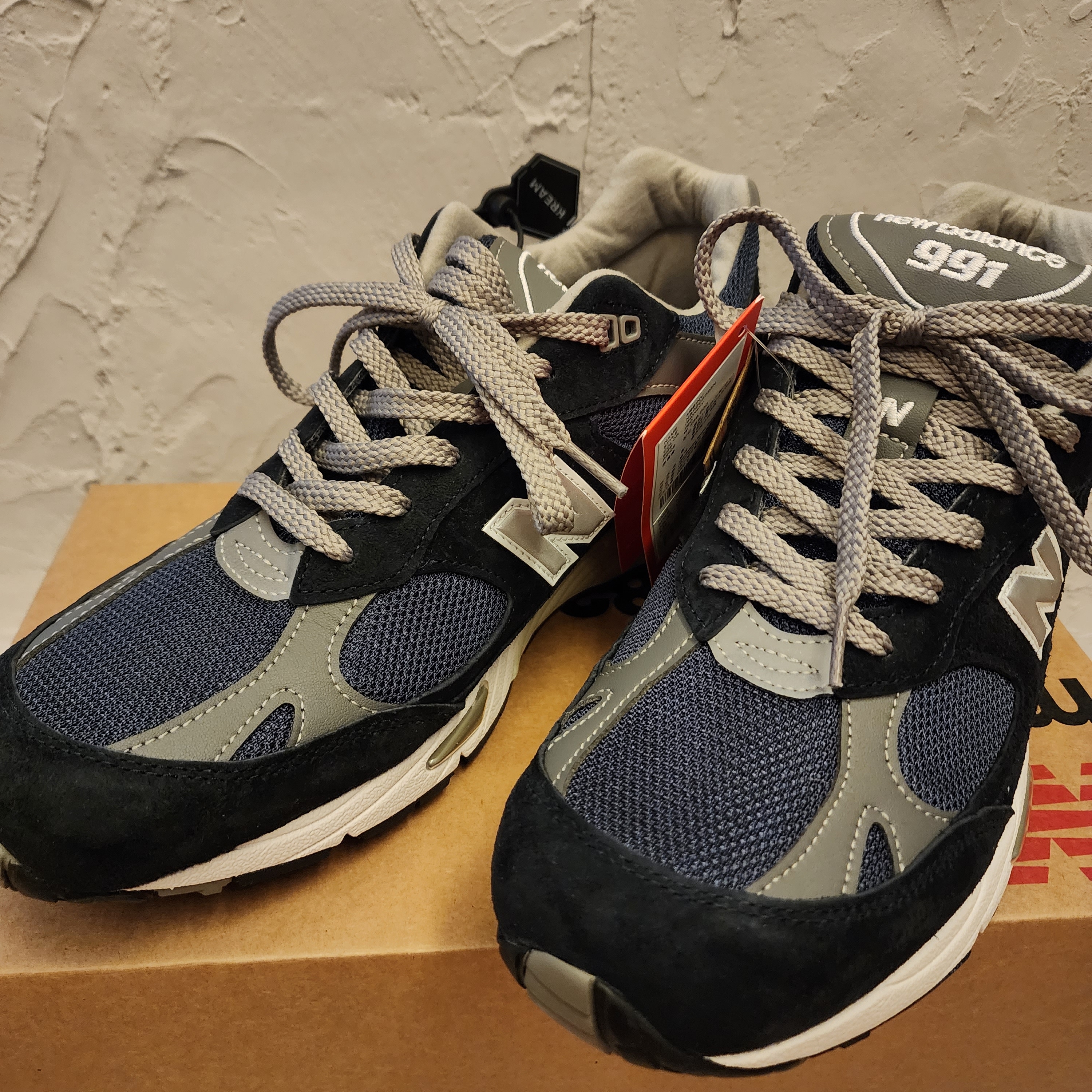 New Balance 991 Made in UK Navy 착용 스타일 - 2