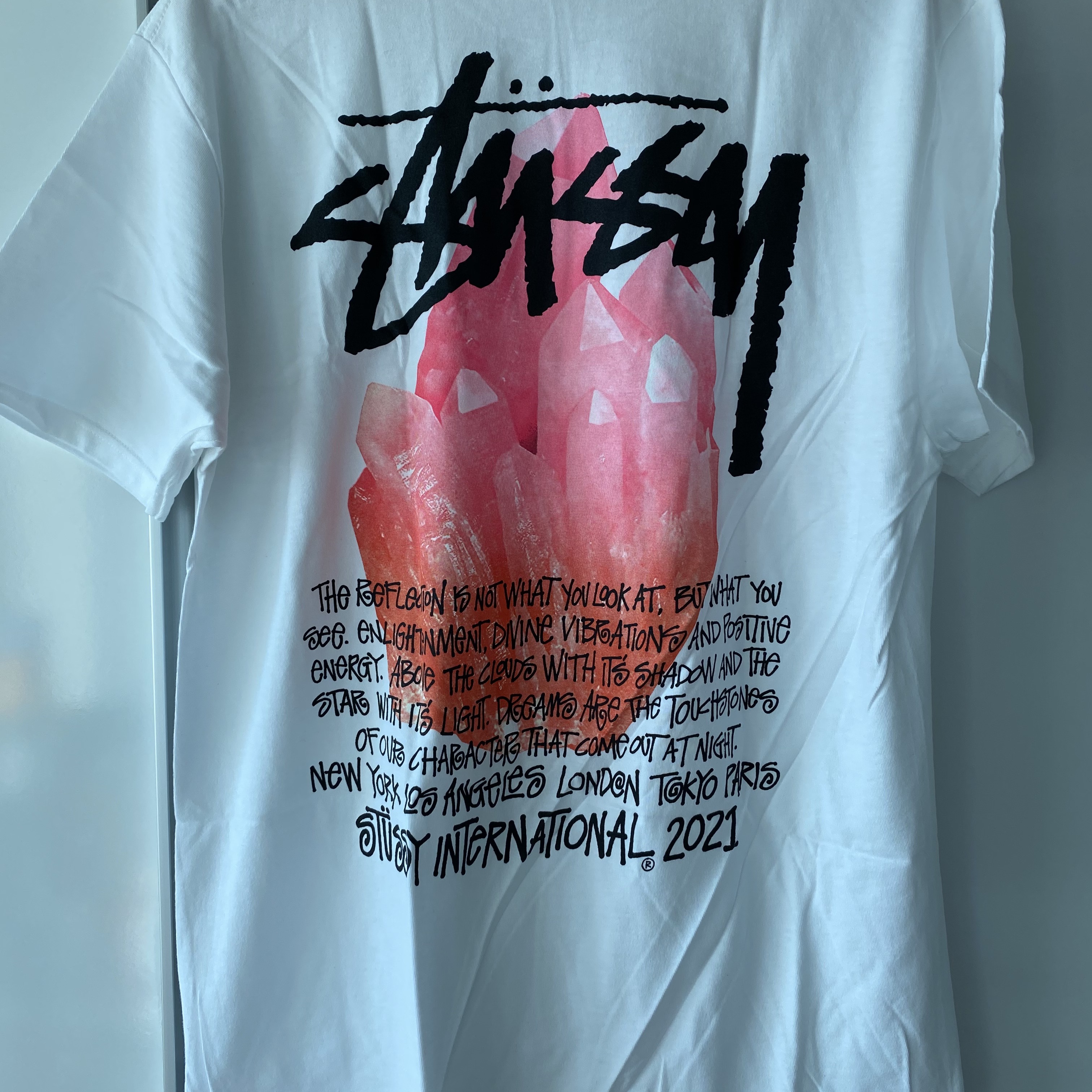 Stussy Reflection T-Shirt White 착용 스타일
