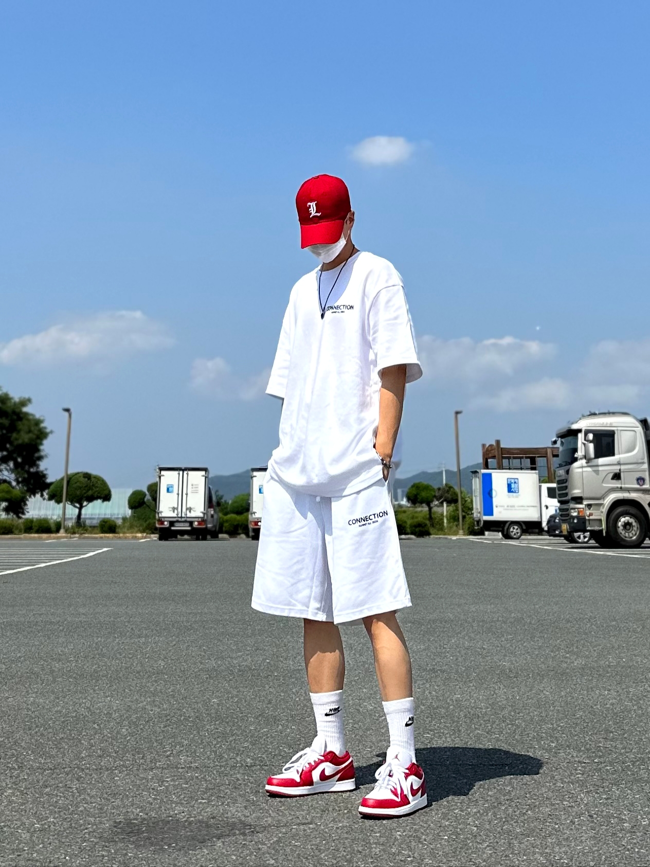 Jordan 1 Low Gym Red White 착용 스타일 - 4