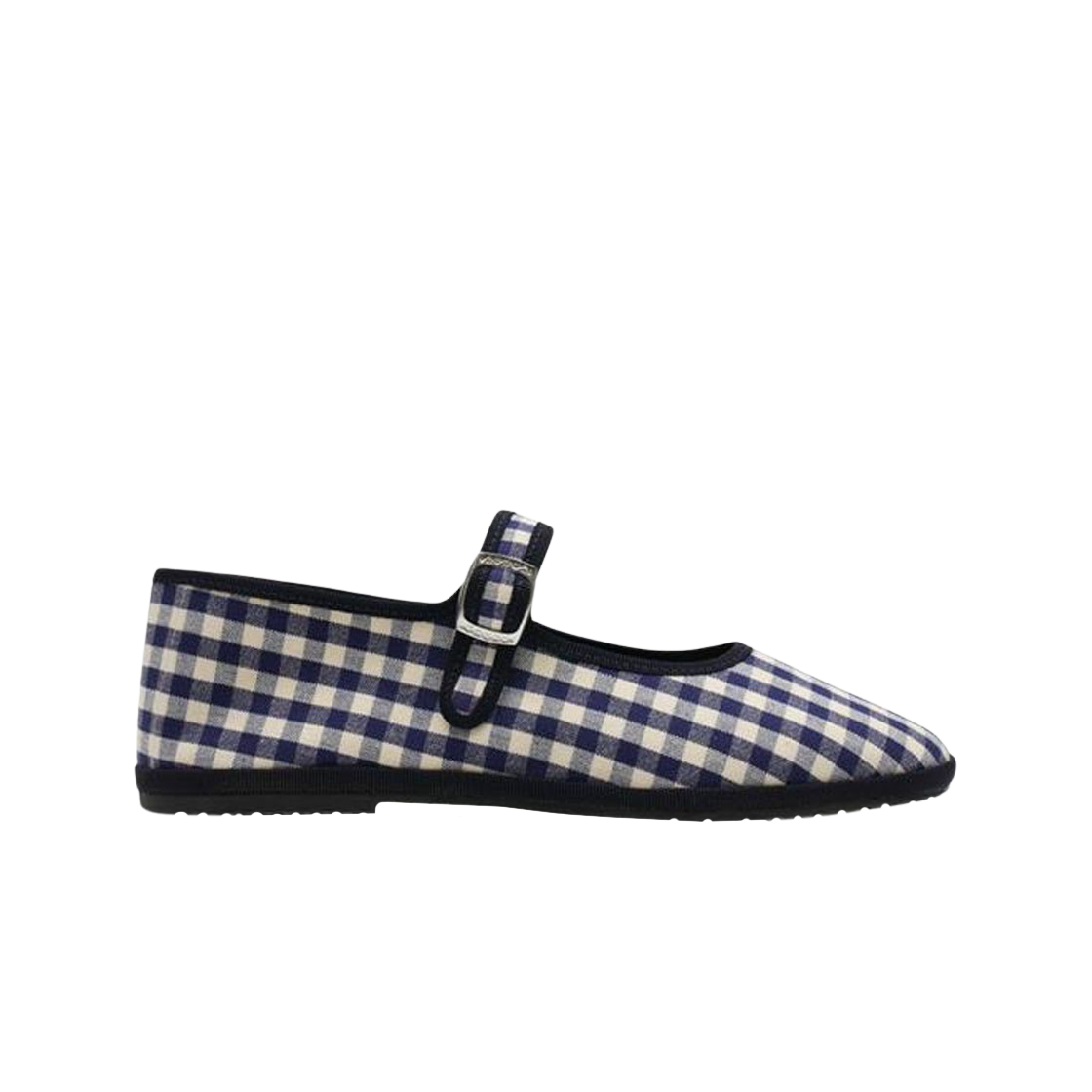 (W) 드로게리아 크리베리니 메리 제인 코튼 깅엄 네이비((W) Drogheria Crivellini Mary Jane Cotton Gingham Navy)