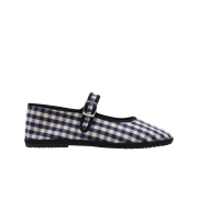 (W) Drogheria Crivellini Mary Jane Cotton Gingham Navy