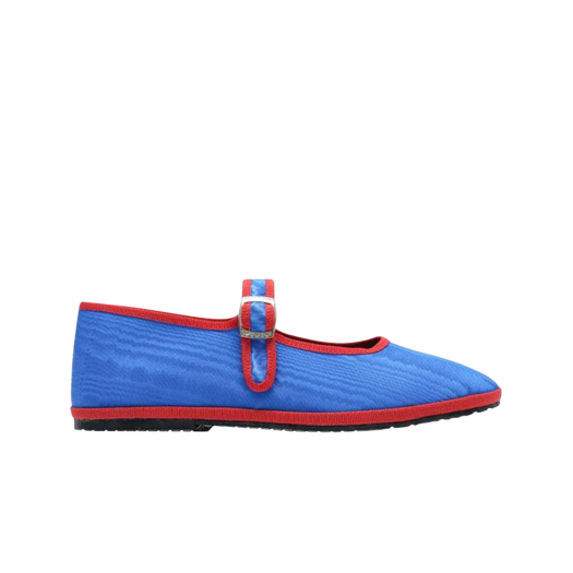 (W) Drogheria Crivellini Mary Jane Moire Cobalt Red