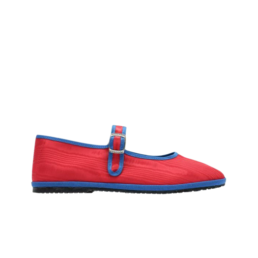 (W) Drogheria Crivellini Mary Jane Moire Red Cobalt