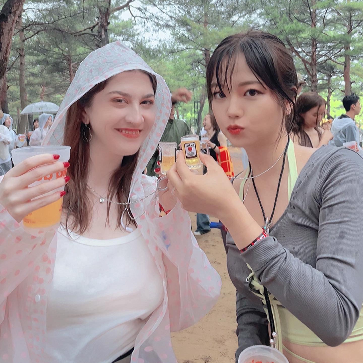 (W) 락피쉬웨더웨어 오리지널 롱 레인 부츠 베이지 착용 스타일 - 5