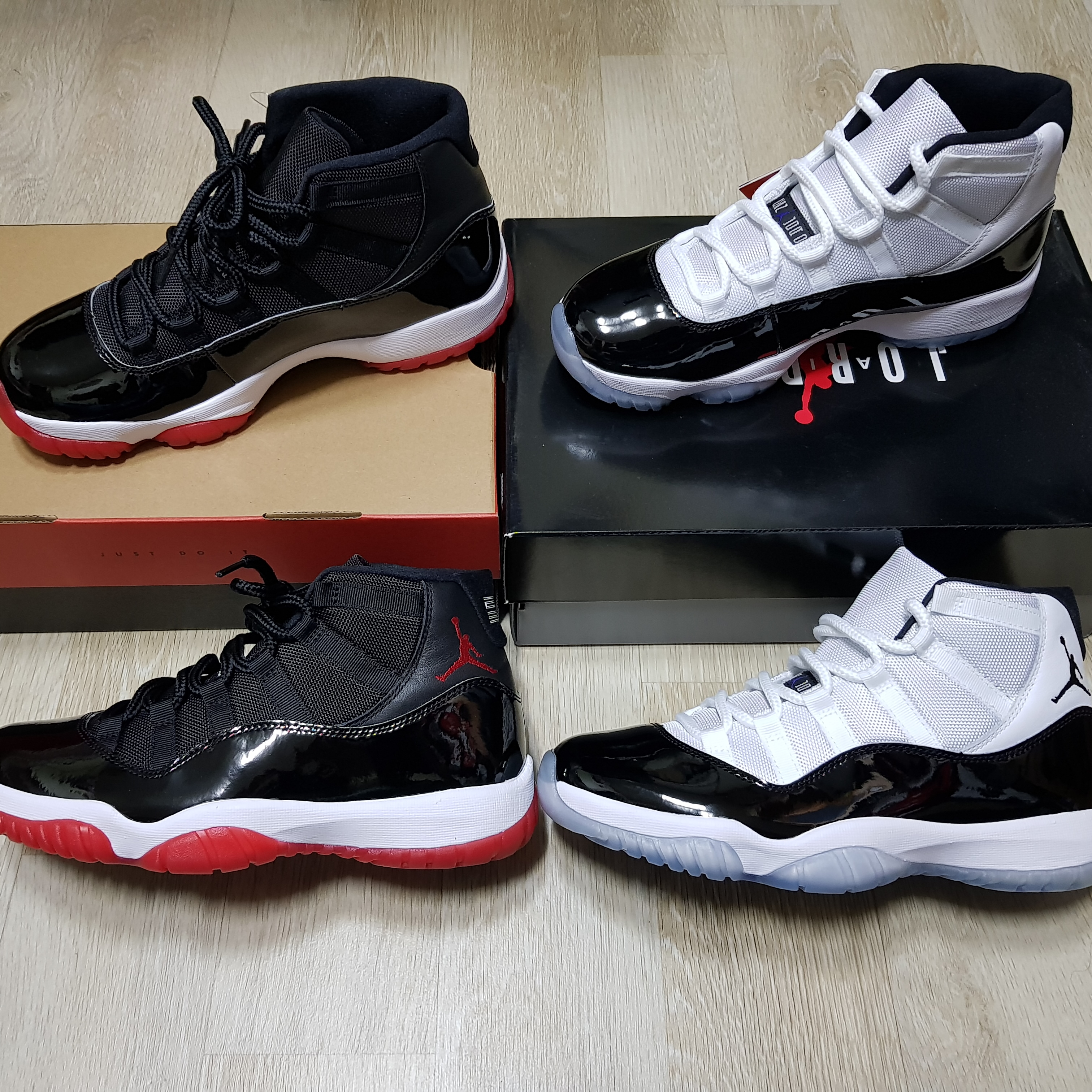 Jordan 11 Retro Concord 2018, Jordan 11 Retro Bred 2019 착용 스타일
