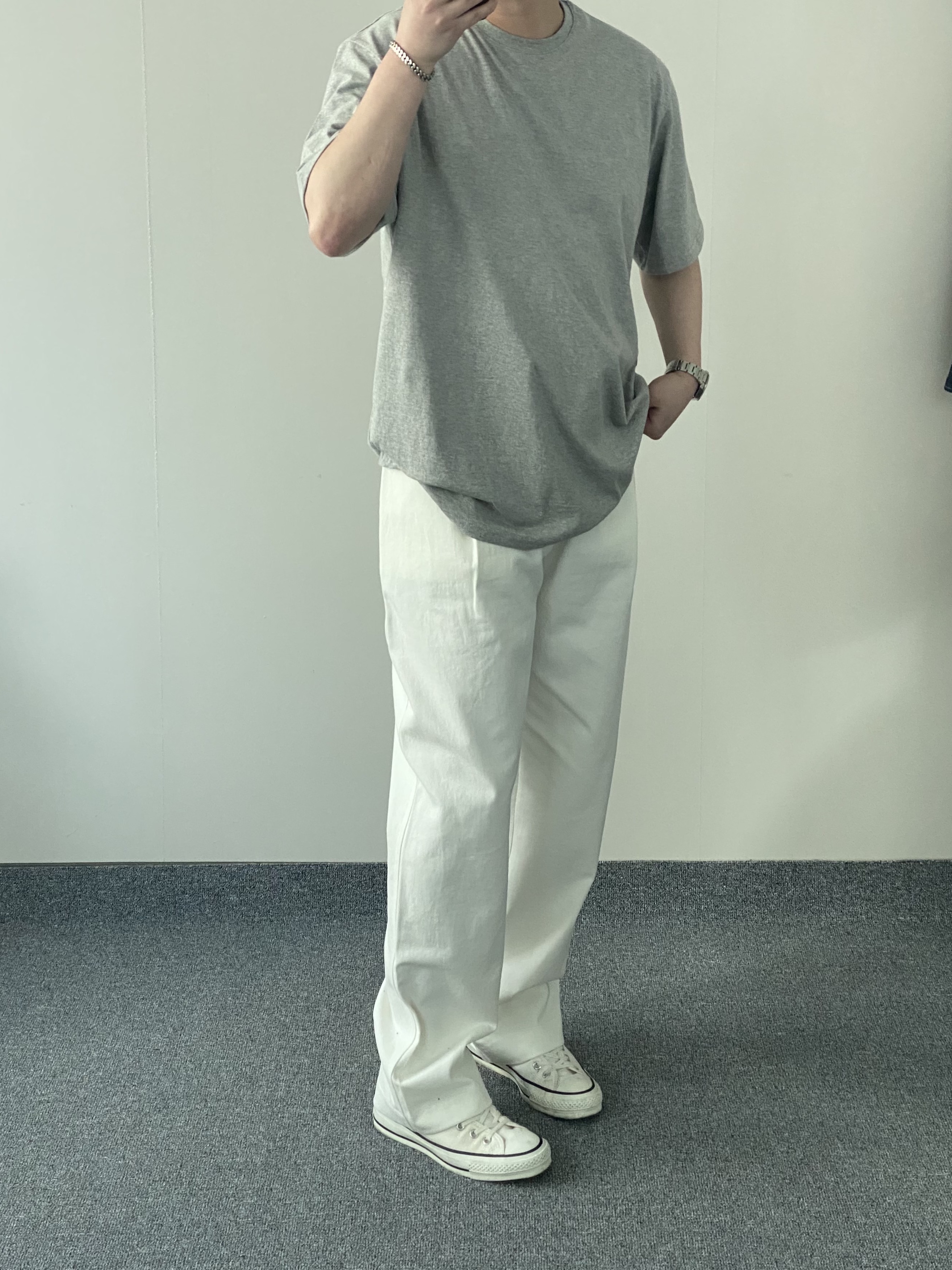 Converse Canvas All Star J Ox White 착용 스타일
