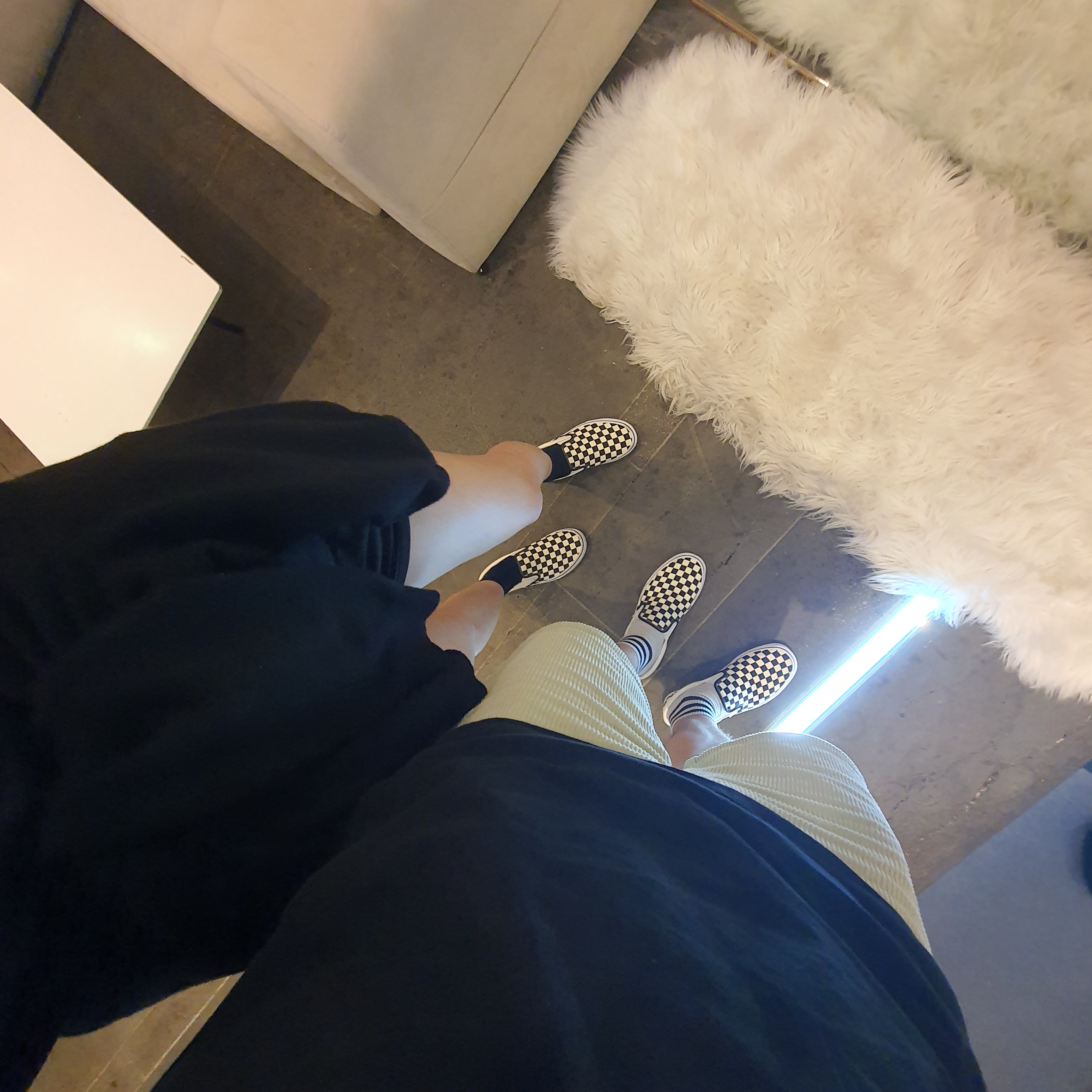 Vans Slip-On Checkerboard 착용 스타일