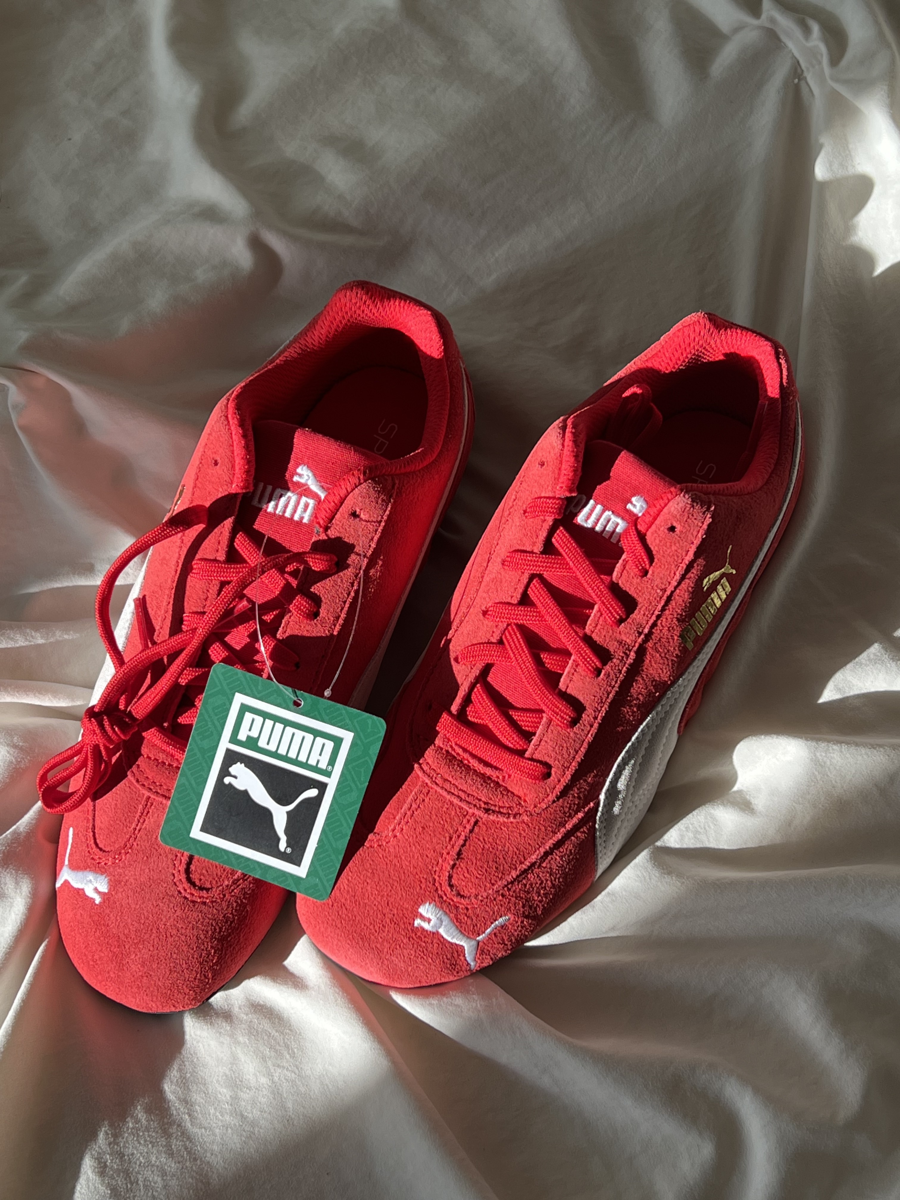 (W) Puma Speedcat LS High Risk Red White 착용 스타일 - 1