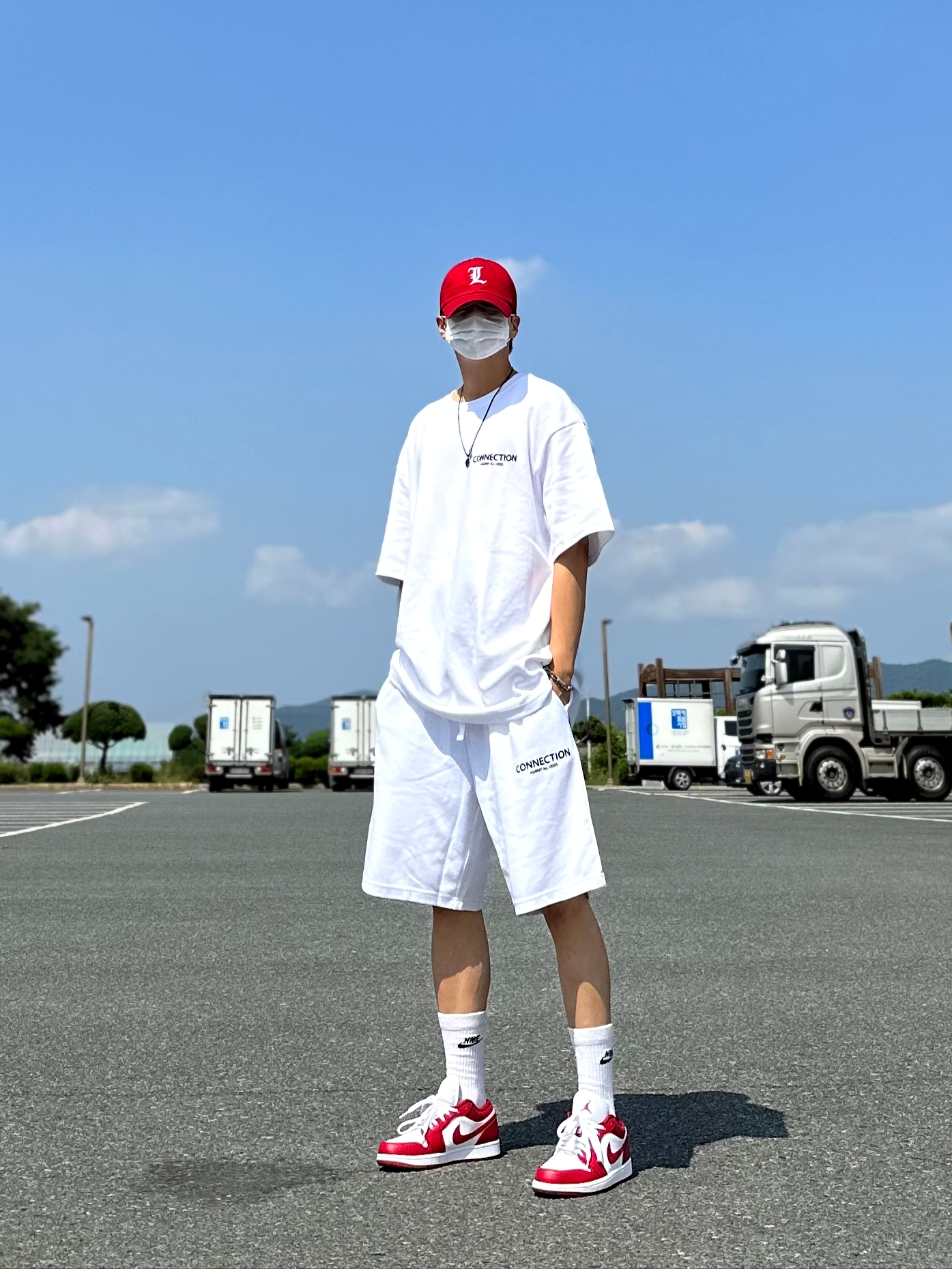 Jordan 1 Low Gym Red White 착용 스타일 - 3