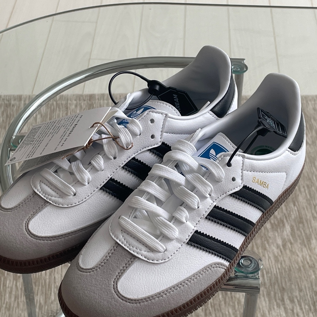 Adidas Samba Vegan White Black 착용 스타일 - 1