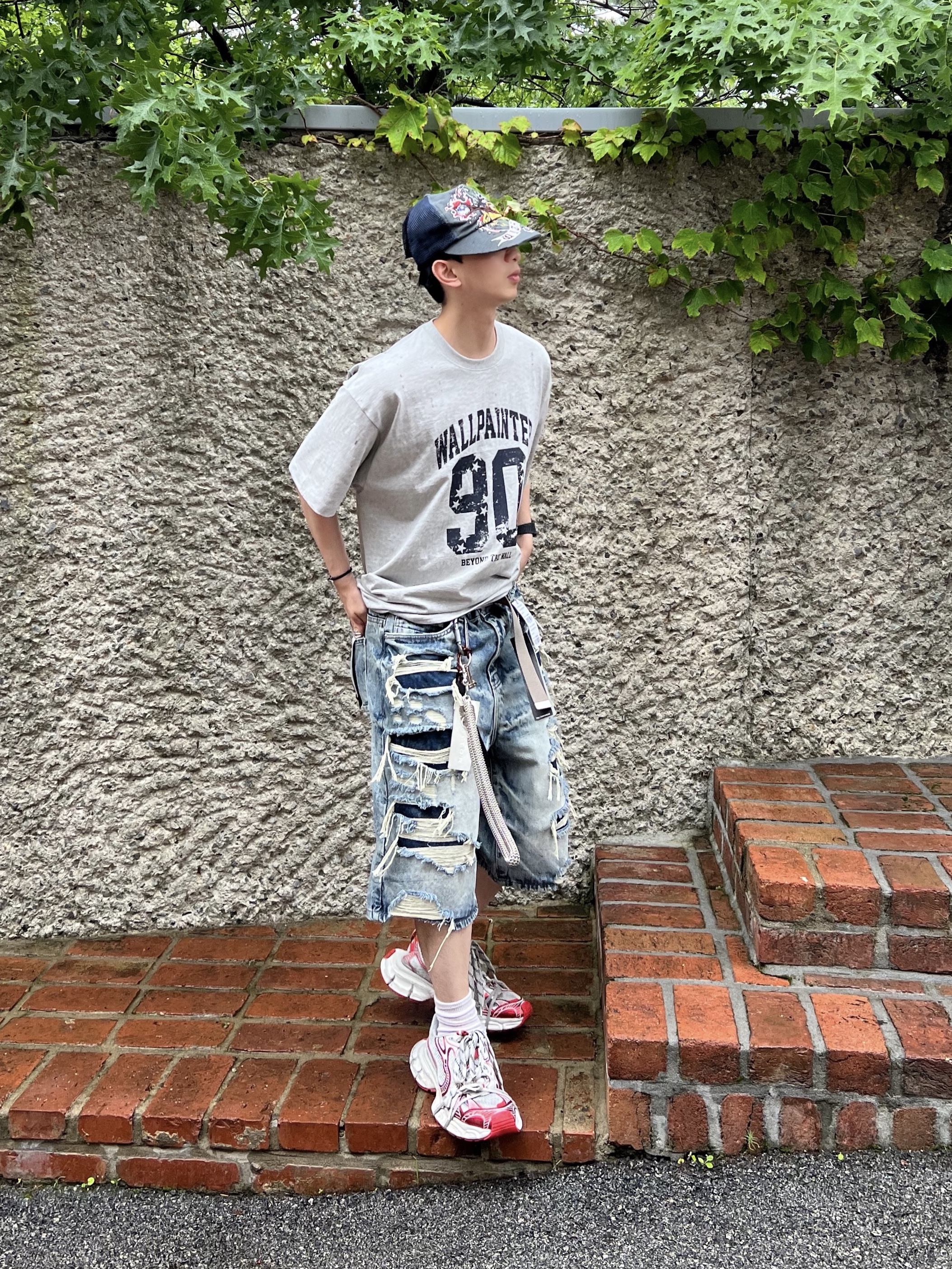 Balenciaga 3XL Sneakers White Red 착용 스타일 - 3
