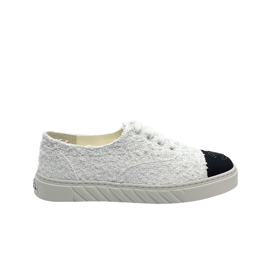 (W) 샤넬 스니커즈 코튼 트위드 그로그랭 & 화이트 블랙((W) Chanel Sneakers Cotton Tweed Grosgrain & White Black) - 1
