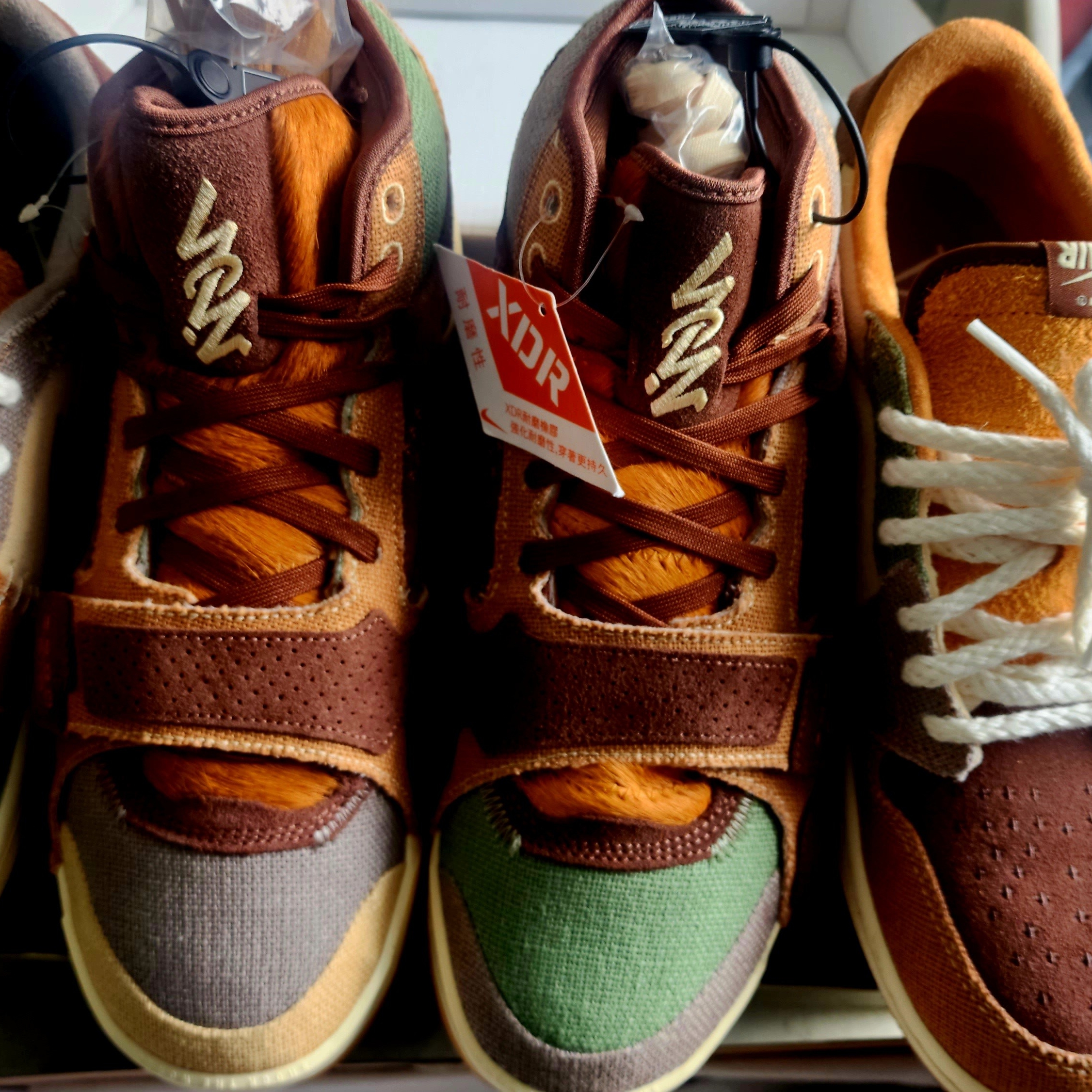 Jordan Zion 2 PF Sesame Muslin, Jordan 1 x Zion Williamson Retro Low OG Flax and Oil Green 착용 스타일 - 2
