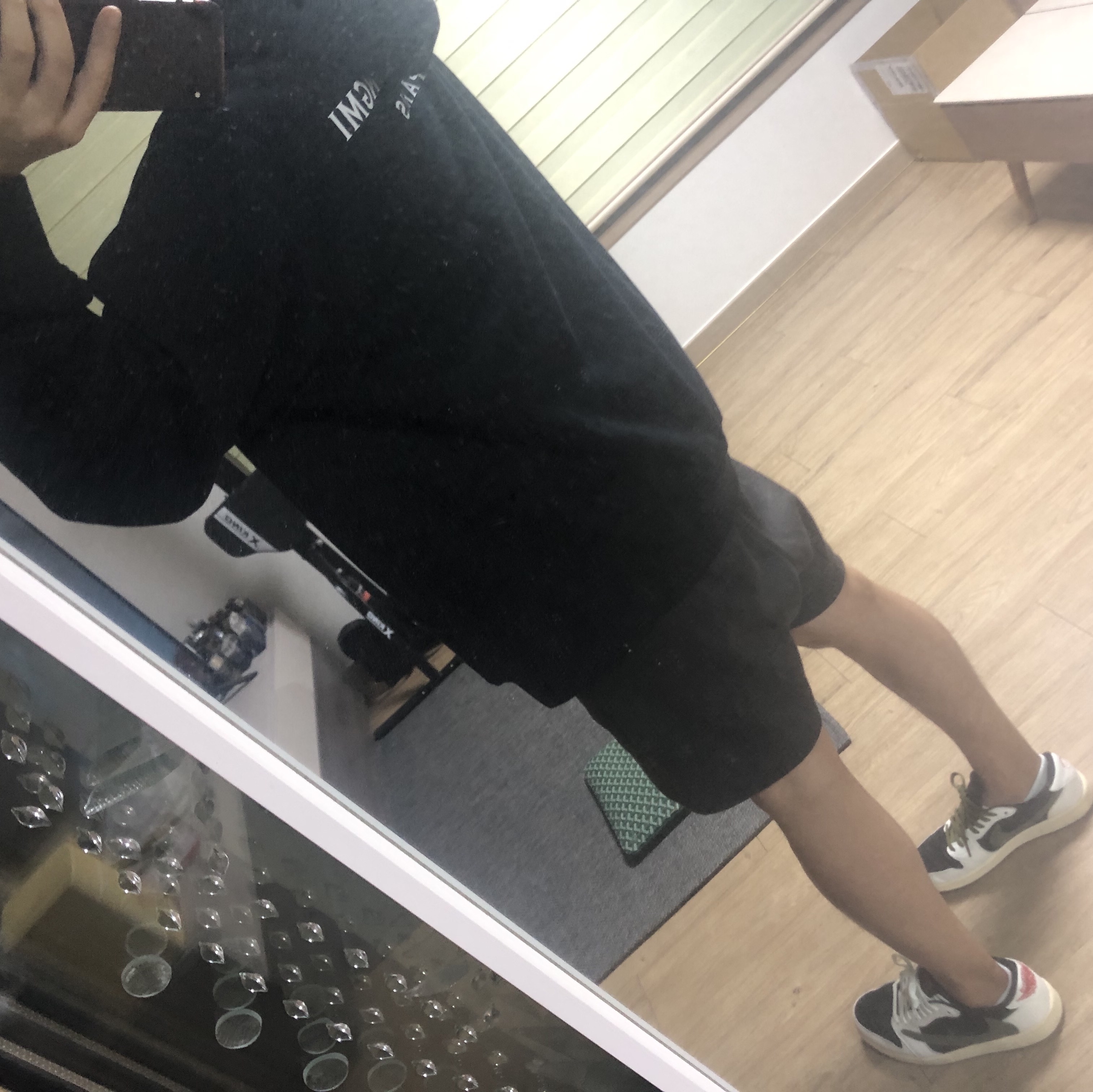 Wooyoungmi Back Logo Zip Hoodie Black - 23SS, Essentials 1977 Shorts Iron - 22SS 착용 스타일 - 1