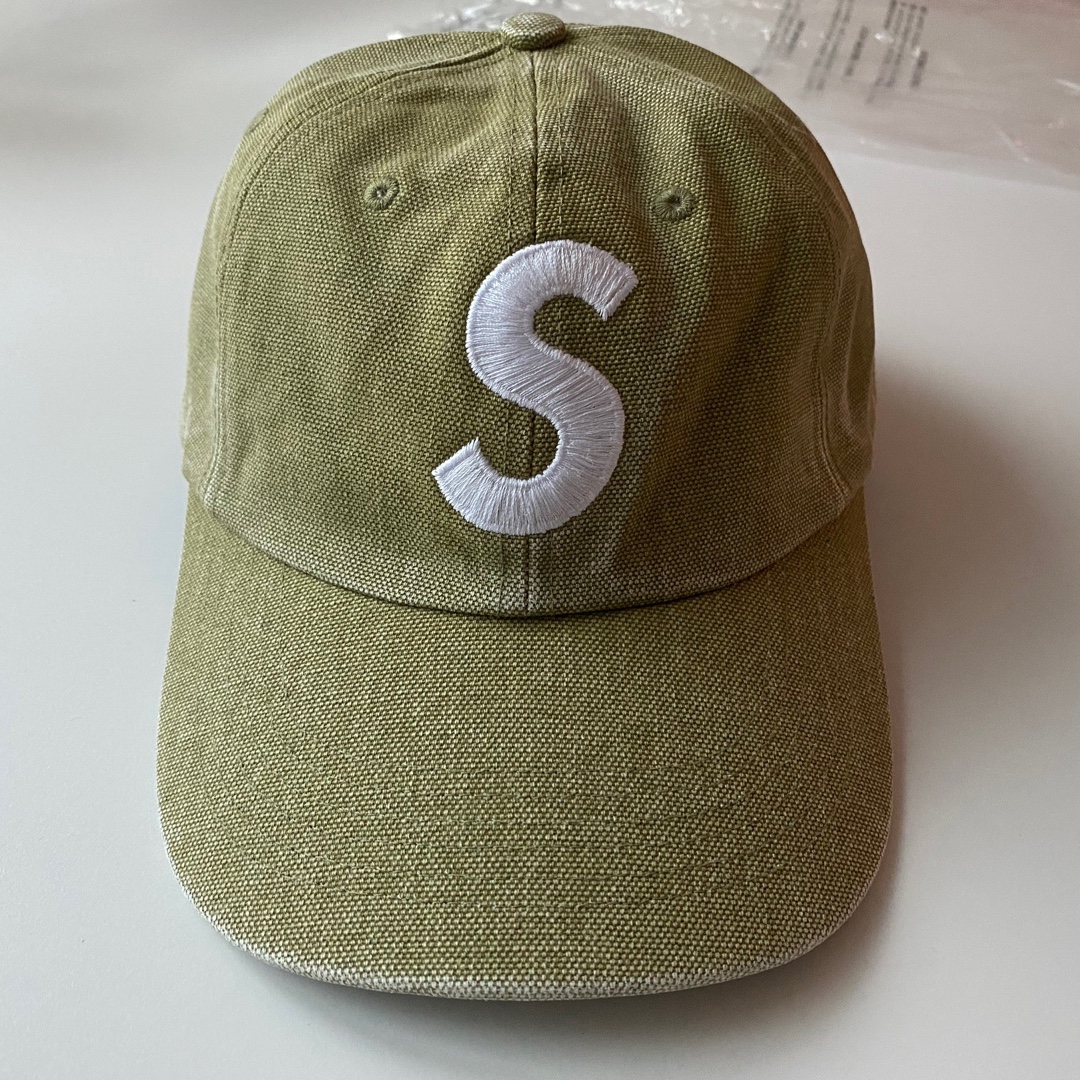 Supreme Pigment Canvas S Logo 6-Panel Olive - 23SS 착용 스타일