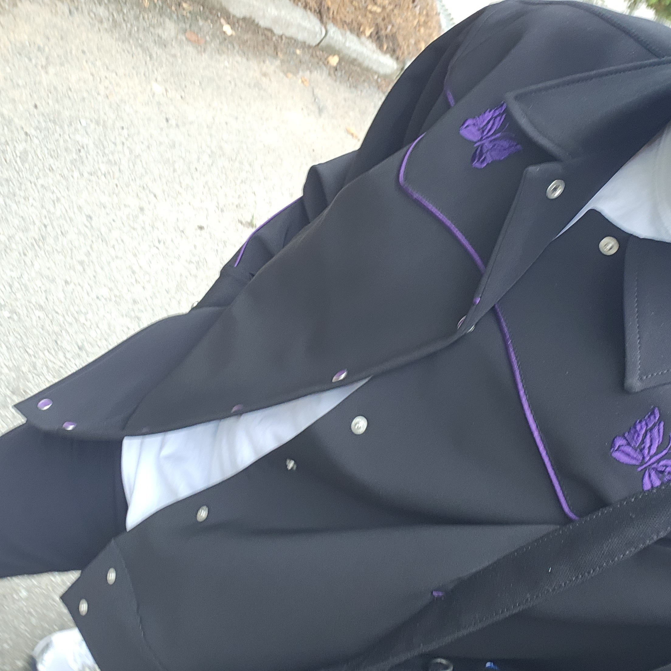 Needles Piping Cowboy Jacket Black 착용 스타일