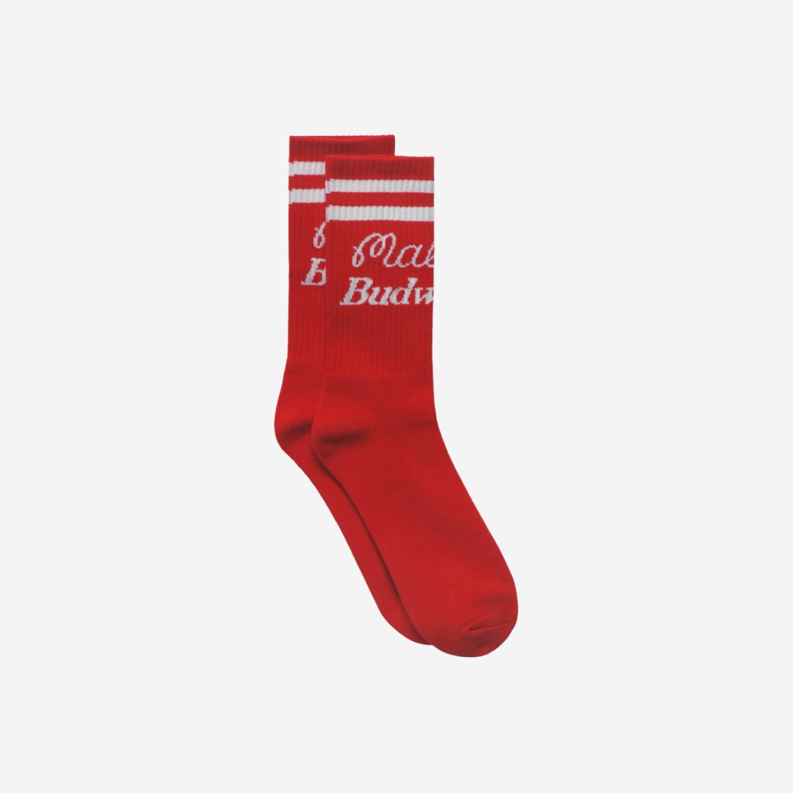 Malbon Golf x Budweiser Crew Socks Red 상세 이미지 1