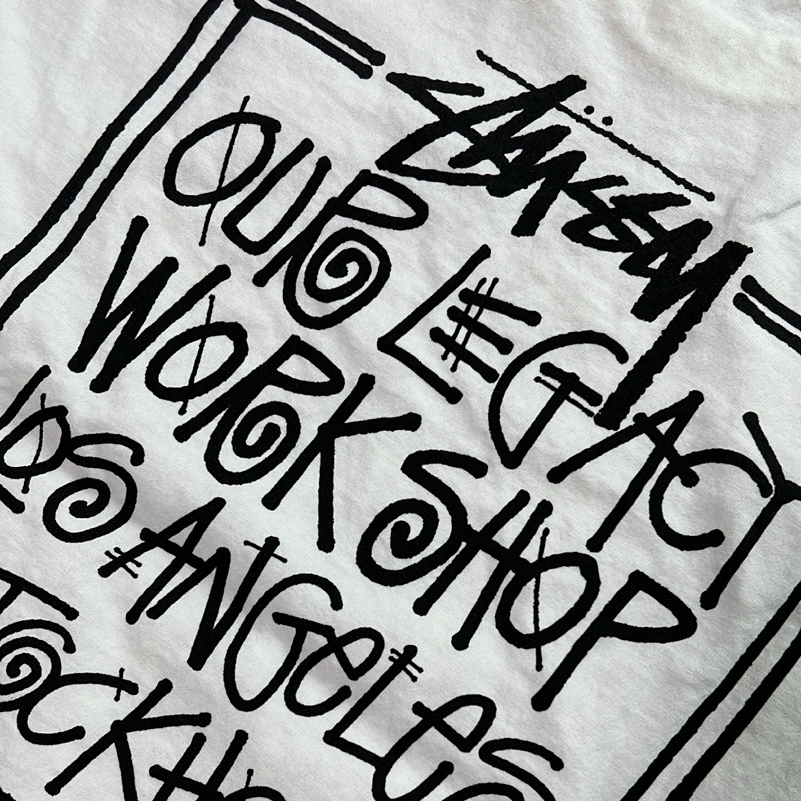 Stussy x Our Legacy Frame Pigment Dyed T-Shirt Natural 착용 스타일