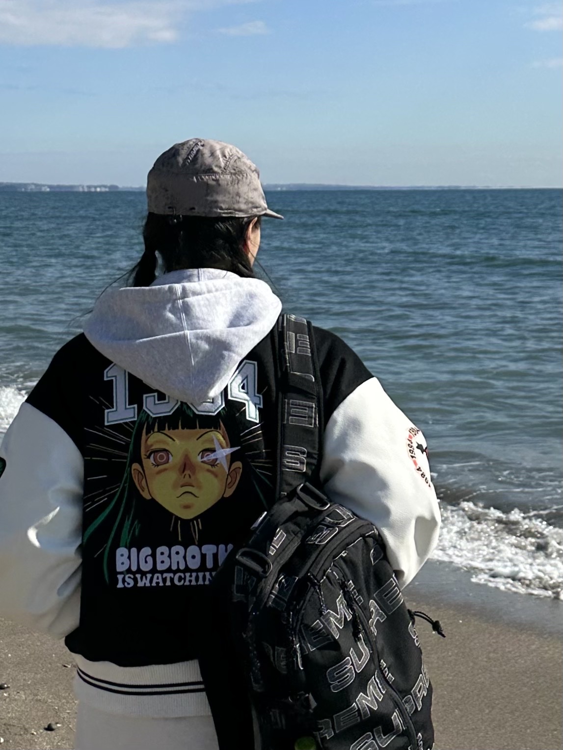 Supreme Backpack Black - 21FW, Jordan 4 x Union Retro Guava Ice 착용 스타일 - 5
