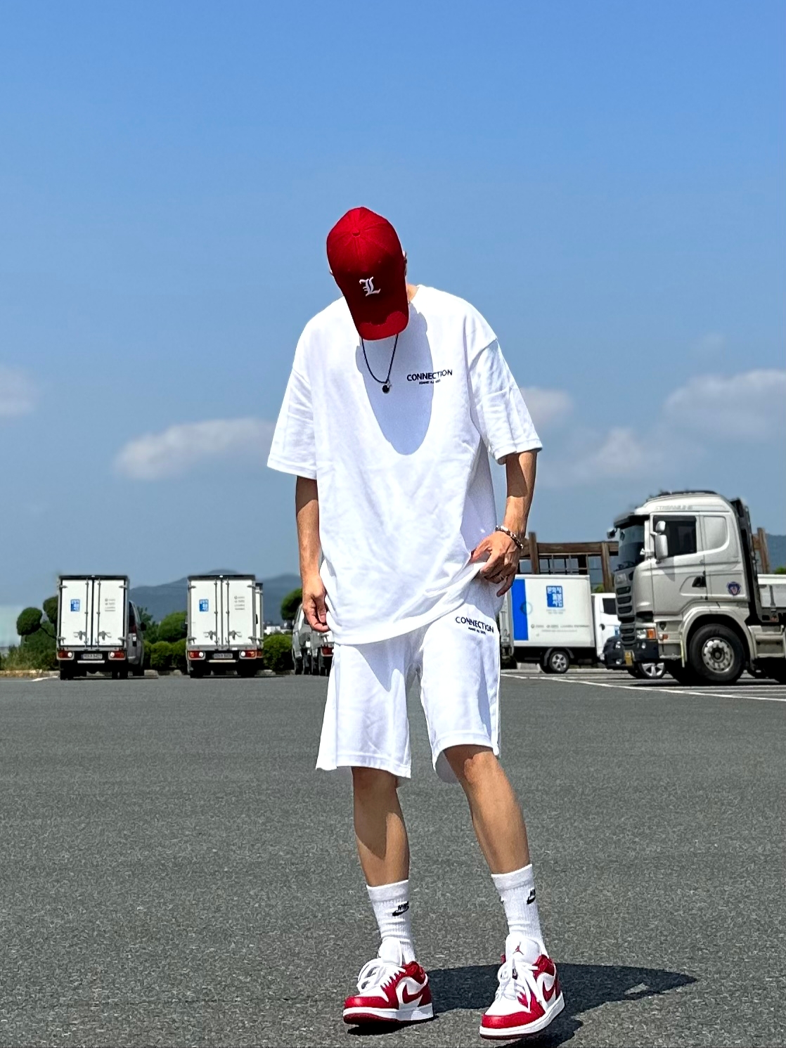 Jordan 1 Low Gym Red White 착용 스타일 - 1