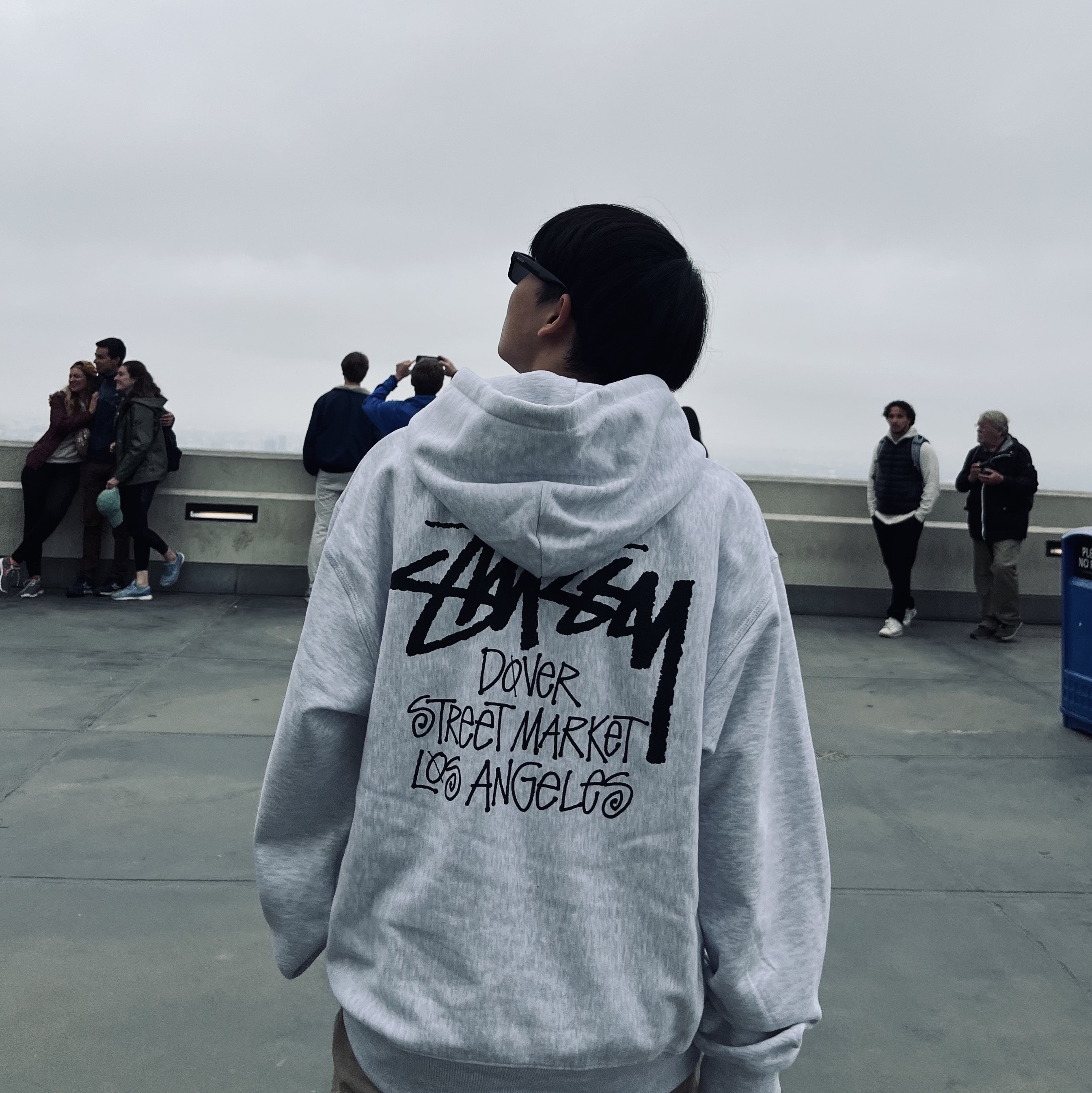 Stussy Stock DSM Los Angeles Zip Hoodie Ash Heather 2021, Palace Ombre Tri-Ferg Hood Black - 23SS 착용 스타일 - 2